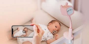 EZVIZ Video-Babyphone BM1 Babyphone pink Smart Babymonitor, Akkubetrieben, Musikwiedergabe uvm.
