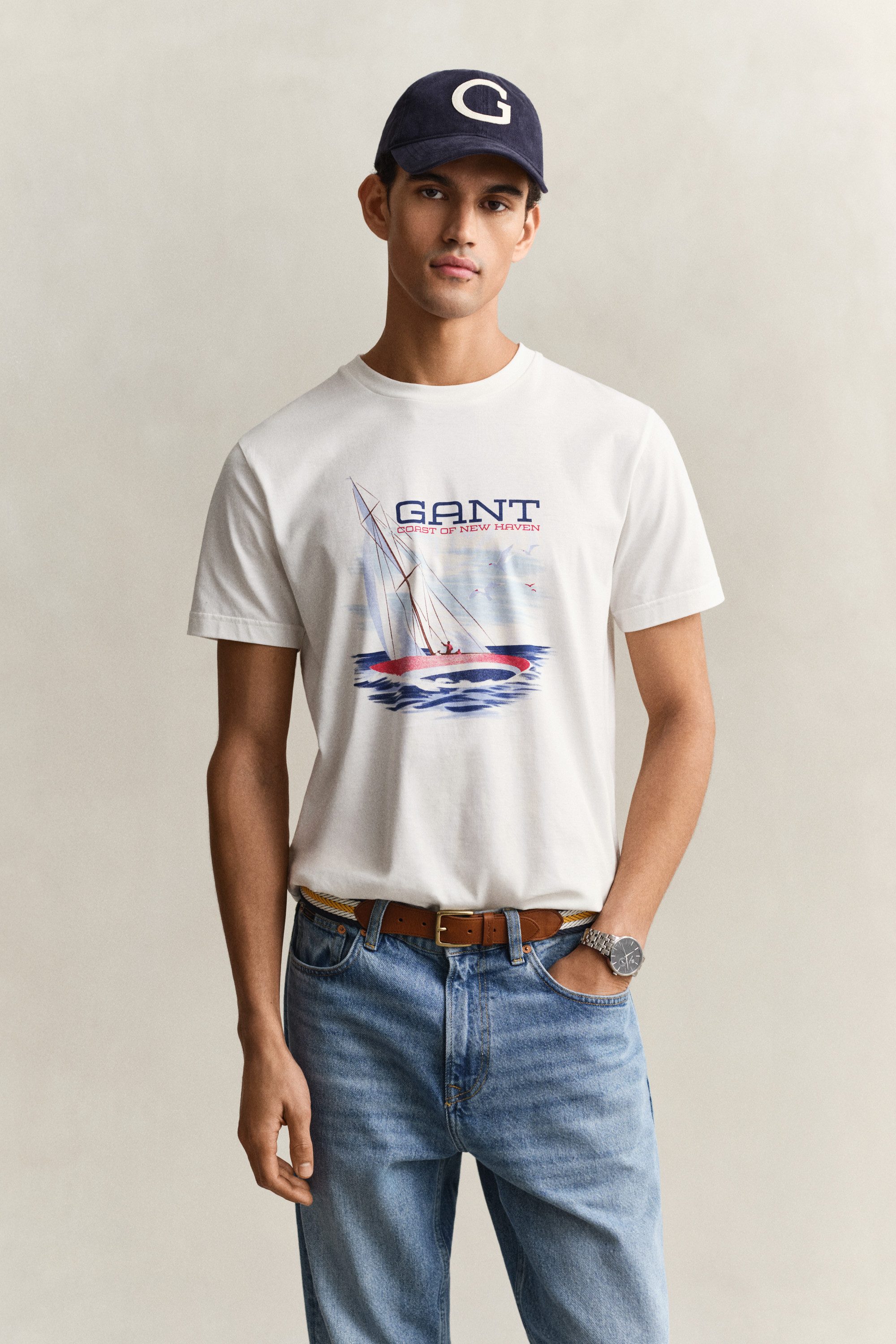 Gant T-Shirt GRAPHIC Regular fit mit Rundhalsausschnitt