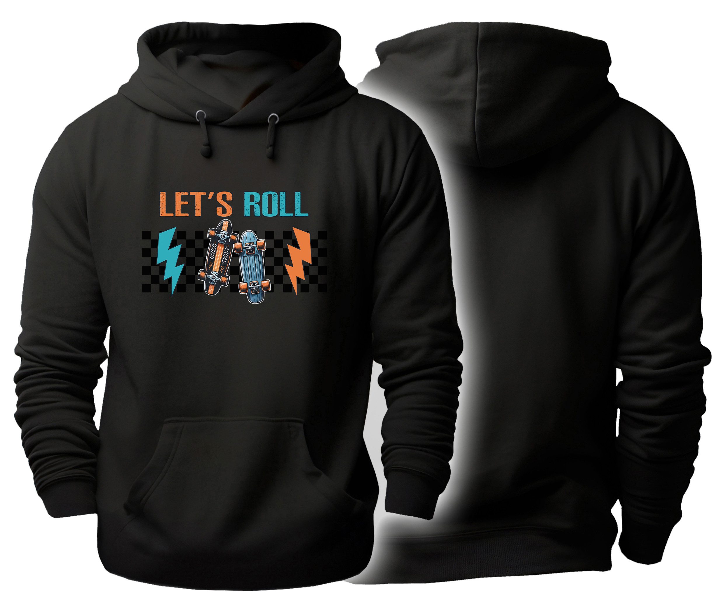 MyDesign24 Sweater Herren und Damen Hoodie - LET’S ROLL Skater Hoodie i531