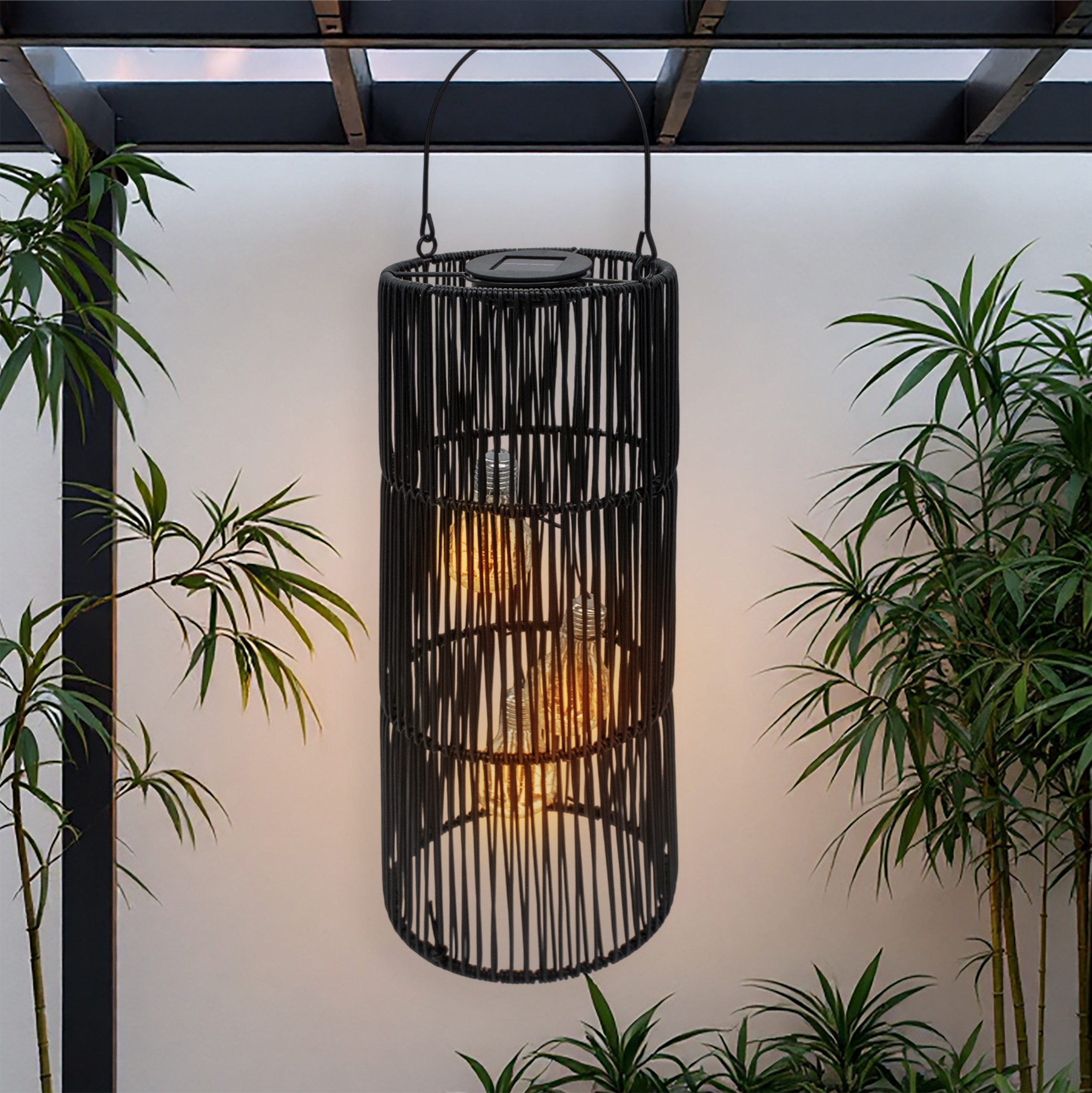 Spetebo LED Gartenleuchte Solar Lampe schwarz, günstig online kaufen