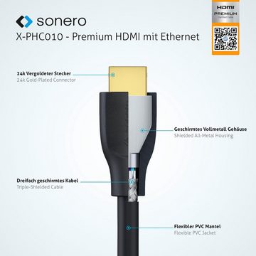 sonero sonero X-PHC010-050 Premium Zertifiziertes High Speed HDMI Kabel mit HDMI-Kabel