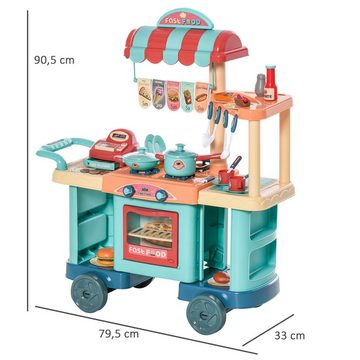 HOMCOM Spielküche Spielküche mit Zubehör PP-, ABS-Kunststoff