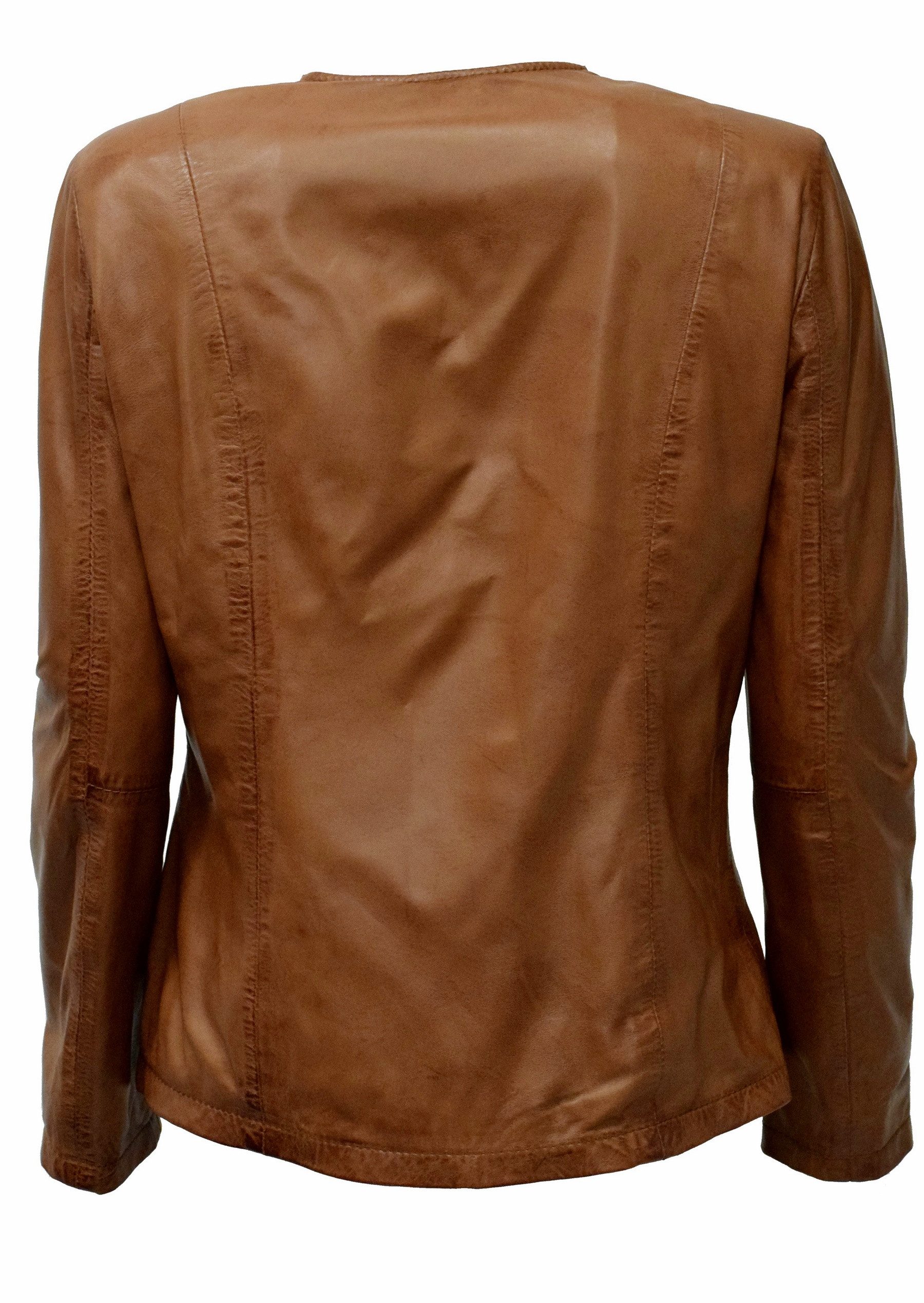 Zimmert Leather Lederjacke Milla weiches Velourleder, Lammnappa Schwarz, Creme, Mocca, Damen Blazer