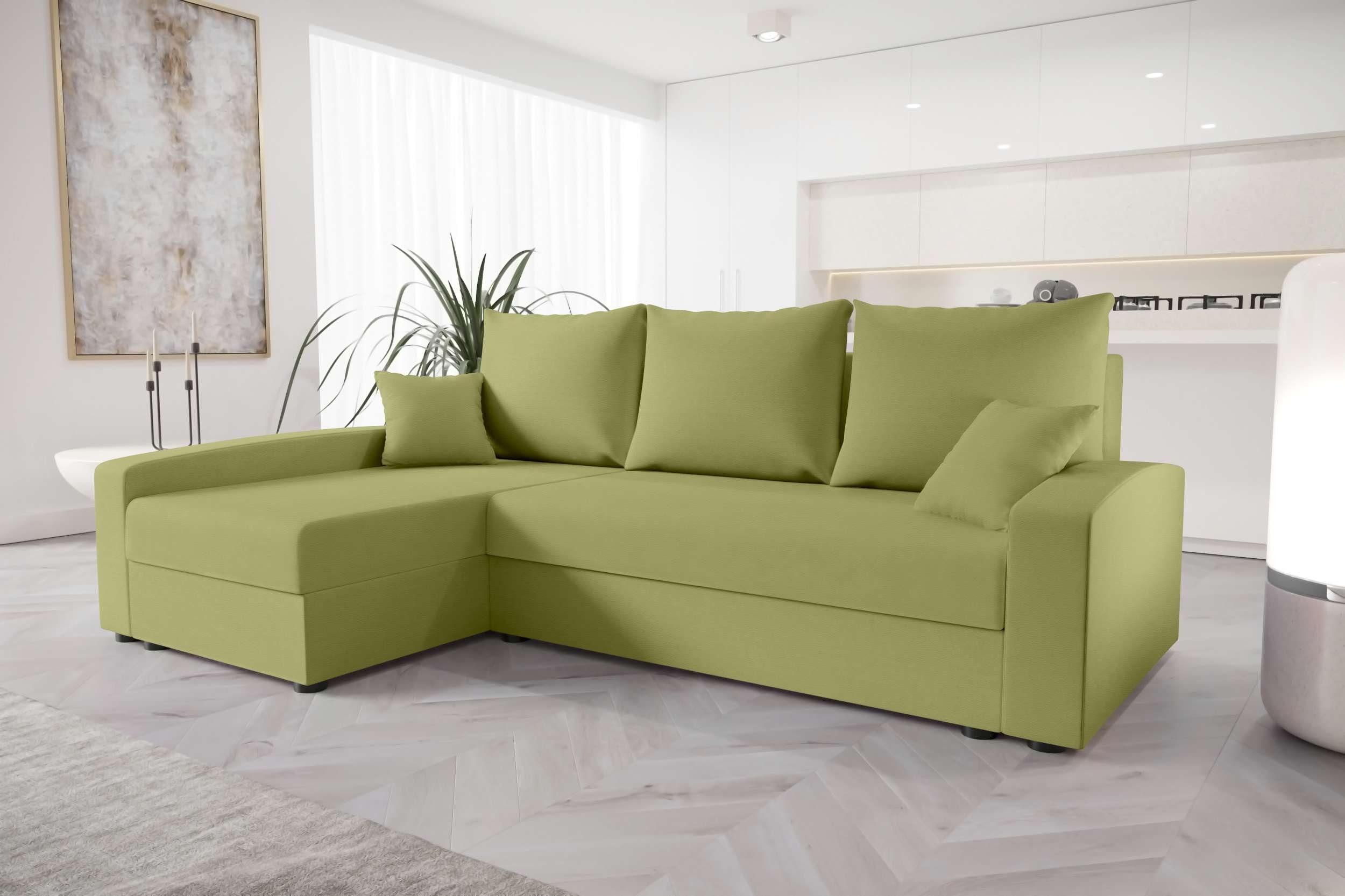 Stylefy Ecksofa Gloria, L-Form, Eckcouch, Sofa, Sitzkomfort, mit Bettfunktion, mit Bettkasten, Modern Design