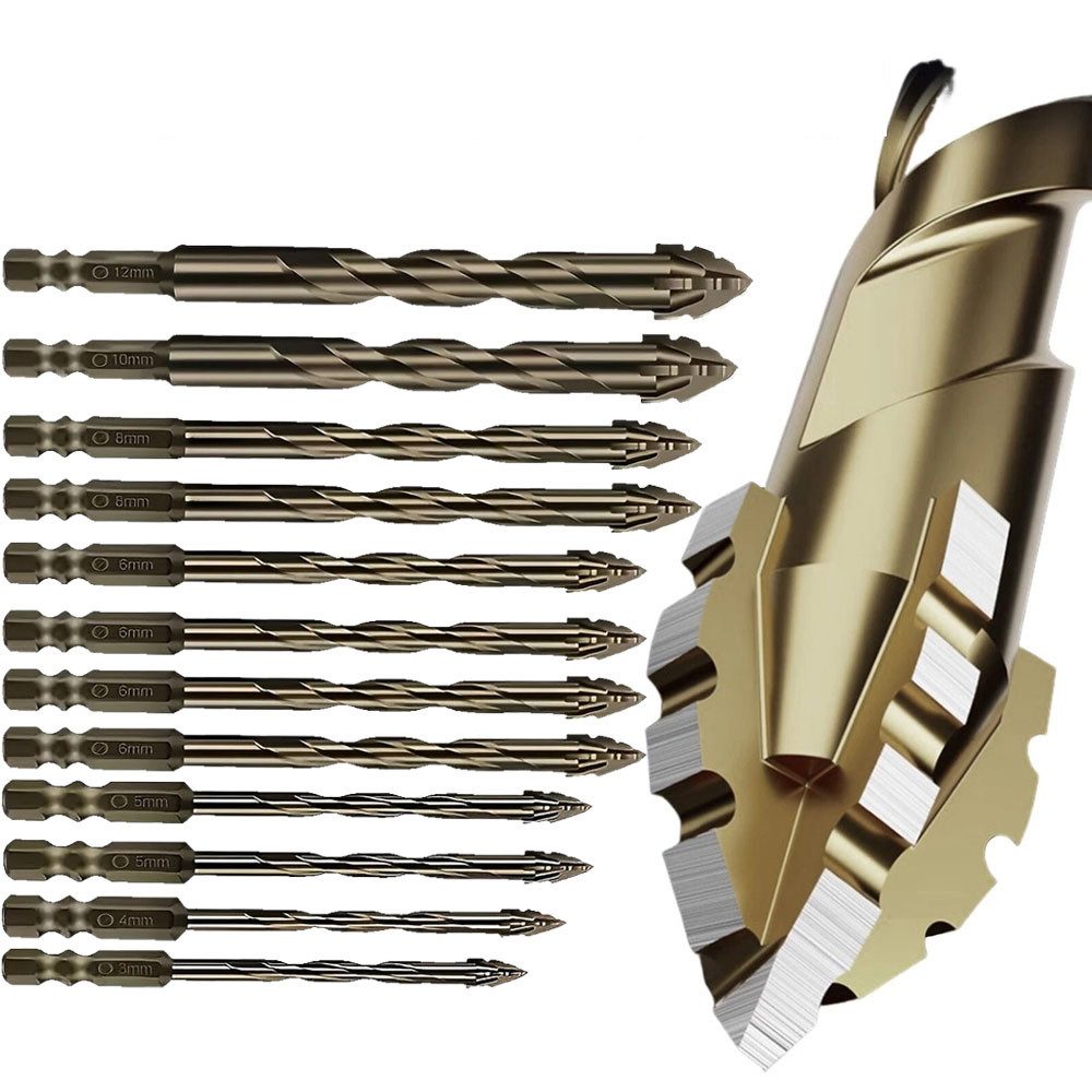 QUBEBU Holzbohrer 7-tlg. vierschneidiger Sägezahn-Exzenterbohrer Bohrersatz günstig online kaufen