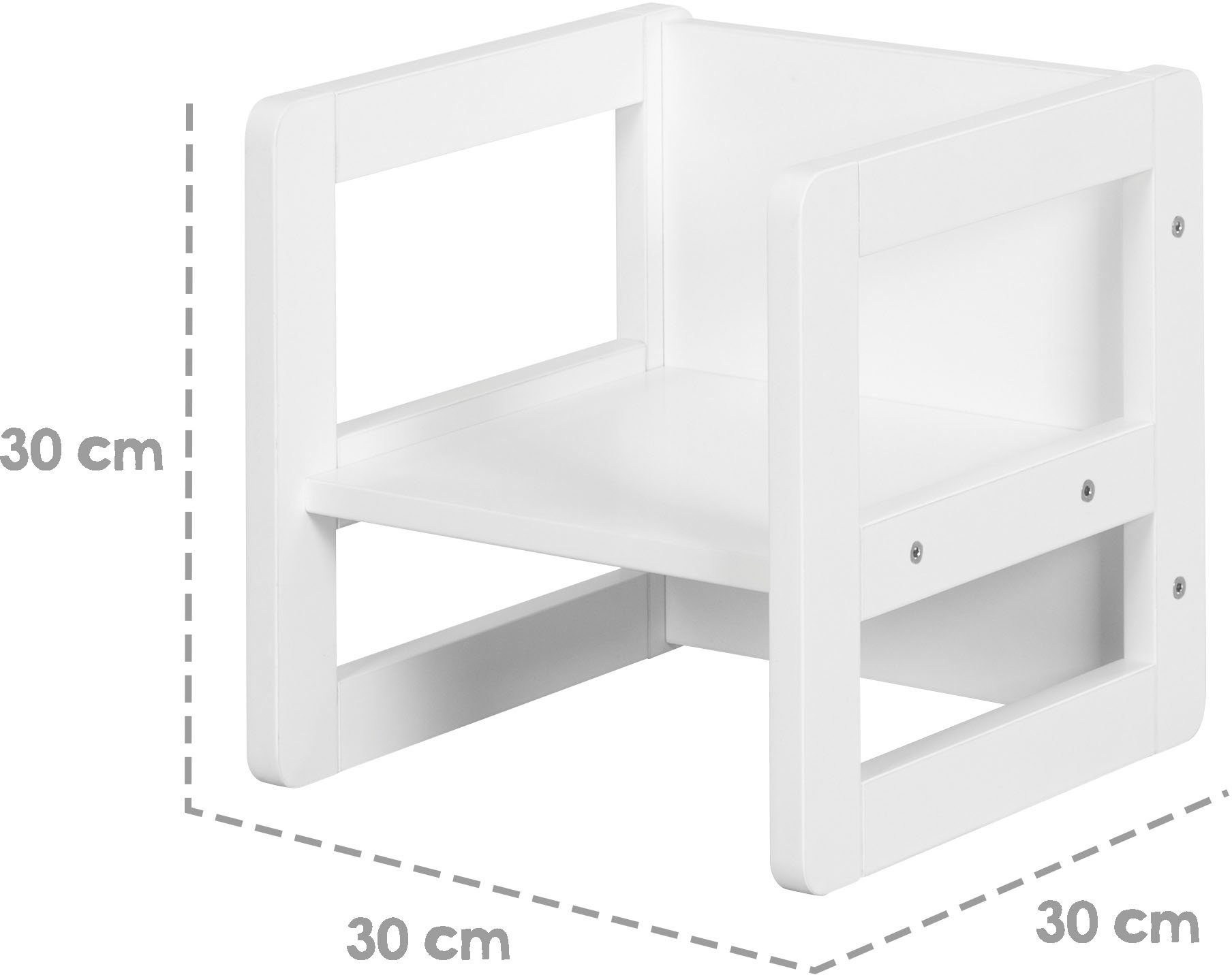 als verschiedenen verwendbar roba® mit 3 Höhen weiß, Kindersitzgruppe Wendehocker 3in1,