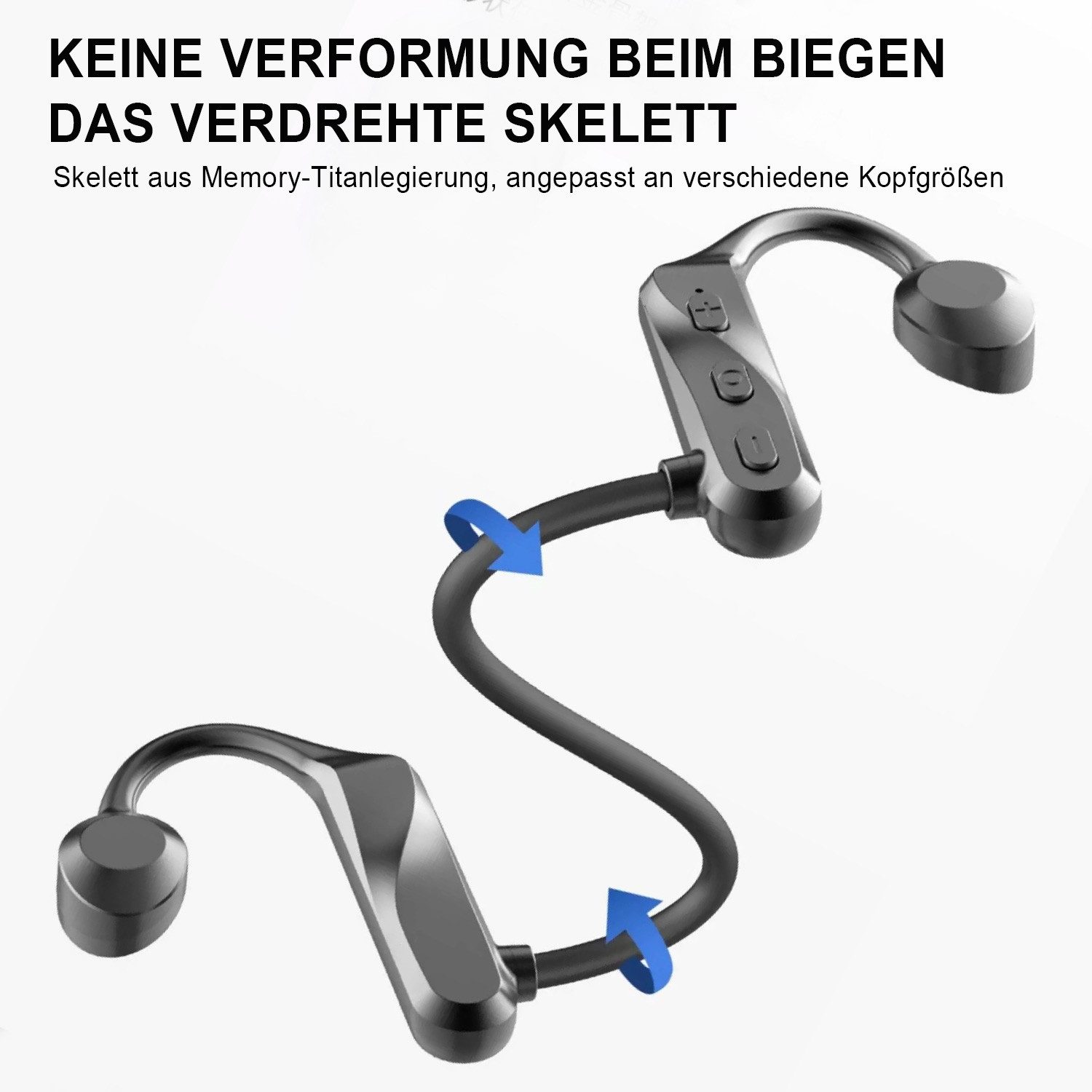 FOXSPORT A9 Open-Ear-Kopfhörer (Bluetooth, Ausgeglichener Sound, Büro/Fahren/Fitness/Freizeit, Wireless)