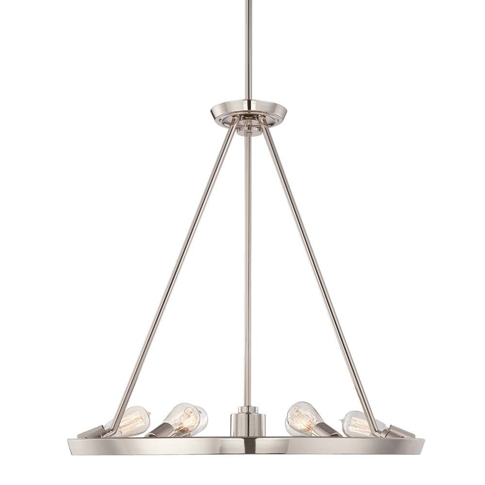 Elstead LIGHTING Kronleuchter, Leuchtmittel inklusive, Warmweiß, Kronleuchter Hängeleuchte Esszimmerlampe Deckenlampe Silber D 71 cm 6