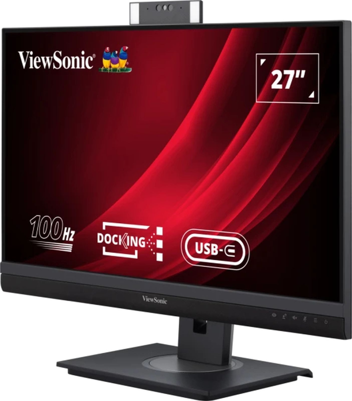 Viewsonic 68.6cm VG2757V-2K 16:9 HDMI/DP/USBC/LAN QHD TFT-Monitor (2560 x 1440 px, Quad HD, 5 ms Reaktionszeit, 100 Hz, IPS, Eingebautes Mikrofon, Kamera, Lautsprecher, Pivot, Höhenverstellbar)