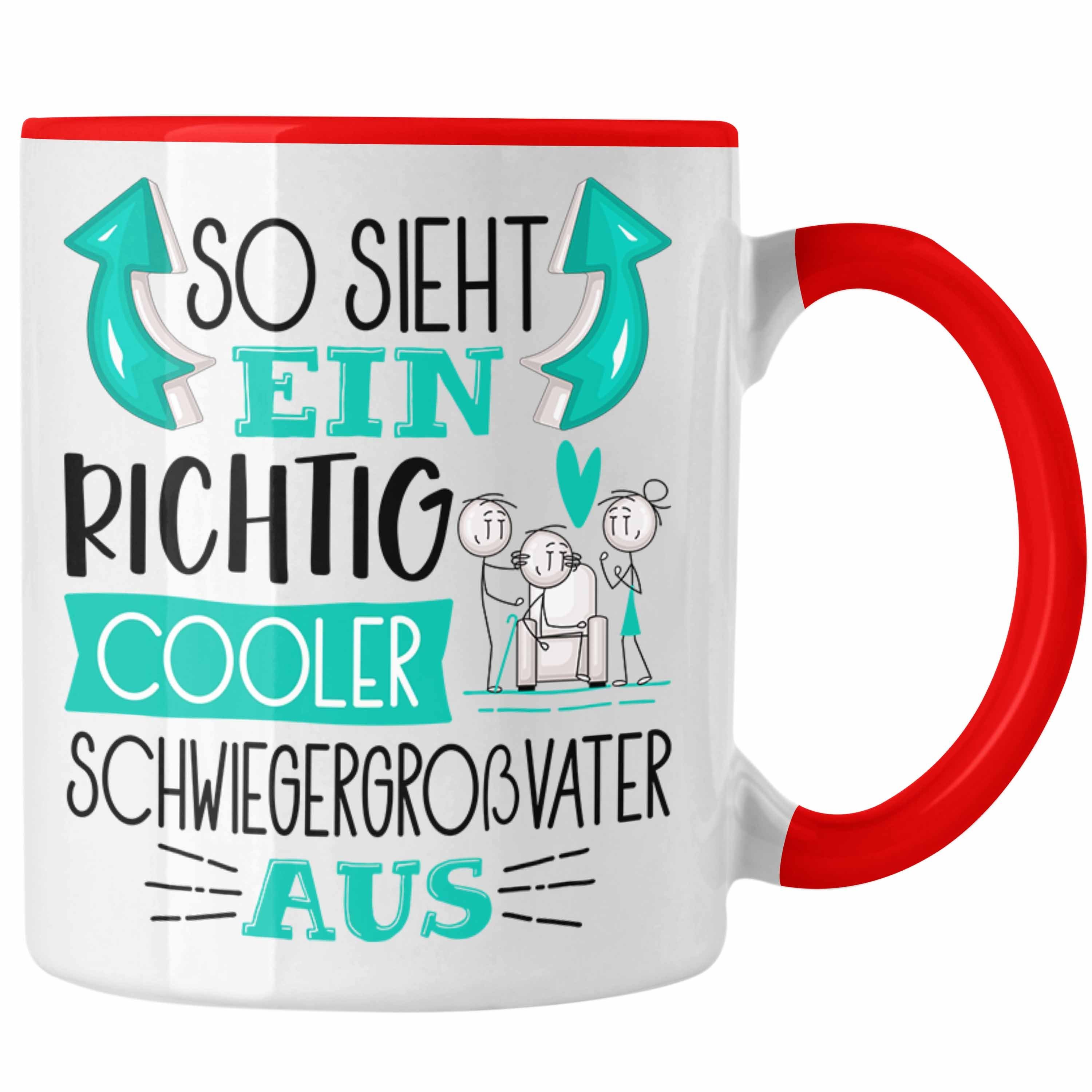 Trendation Tasse So Sieht Ein Richtig Cooler Schwiegergroßvater Aus Geschenk Tasse Lus Rot