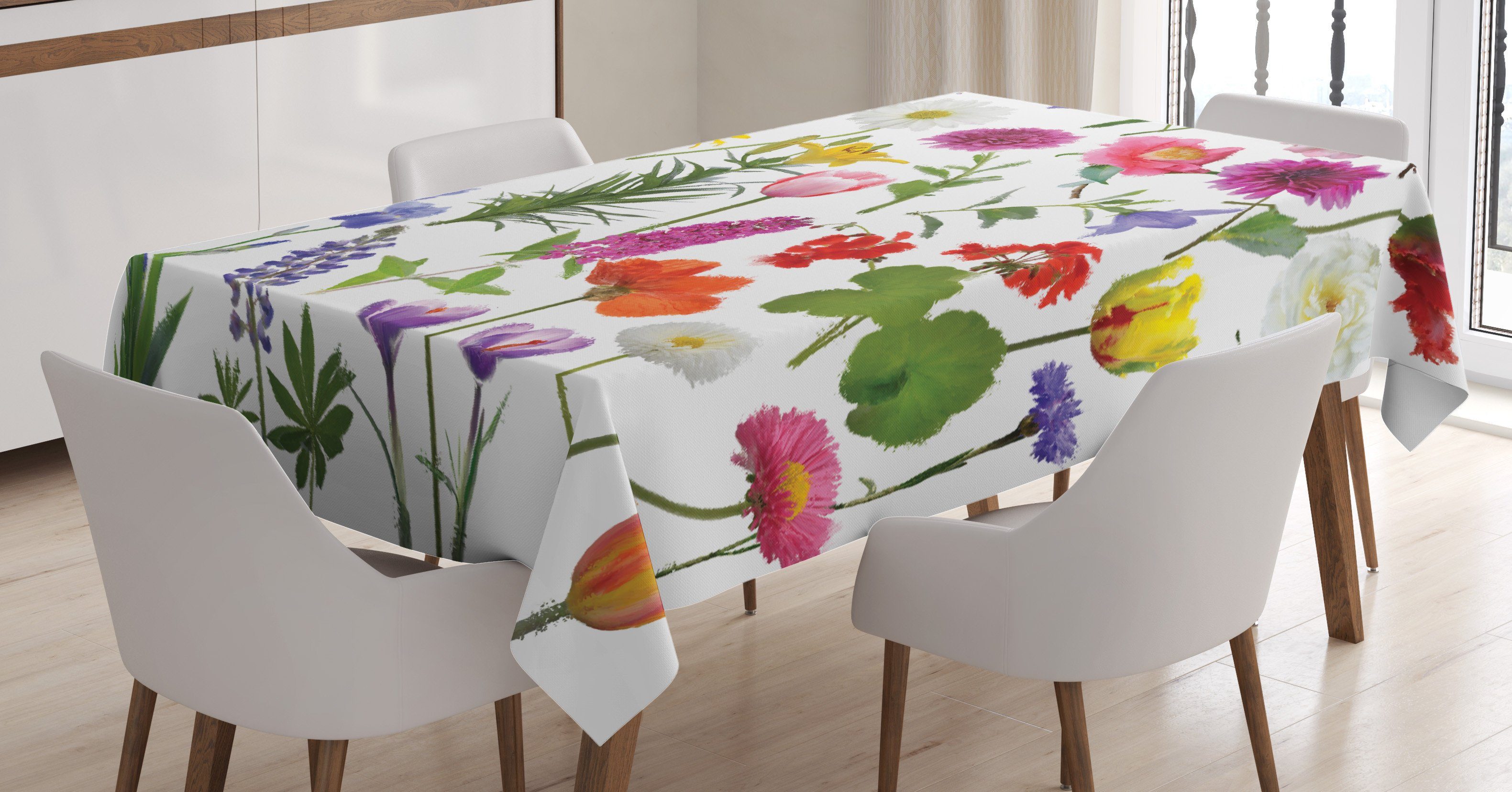 Rosen Tischdecke Farbige Klare Bereich Außen Tulpen Blume Farbfest geeignet Für Abakuhaus Waschbar Farben, den