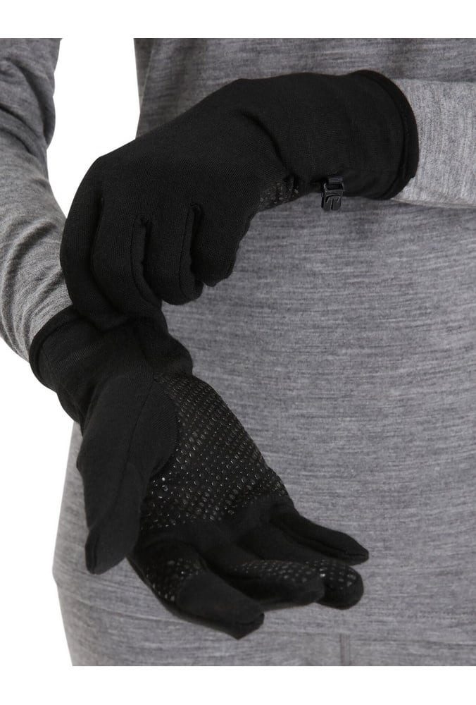 Icebreaker Multisporthandschuhe Winterhandschuhe Merino Quantum - touchscreenfreundlich - schwarz