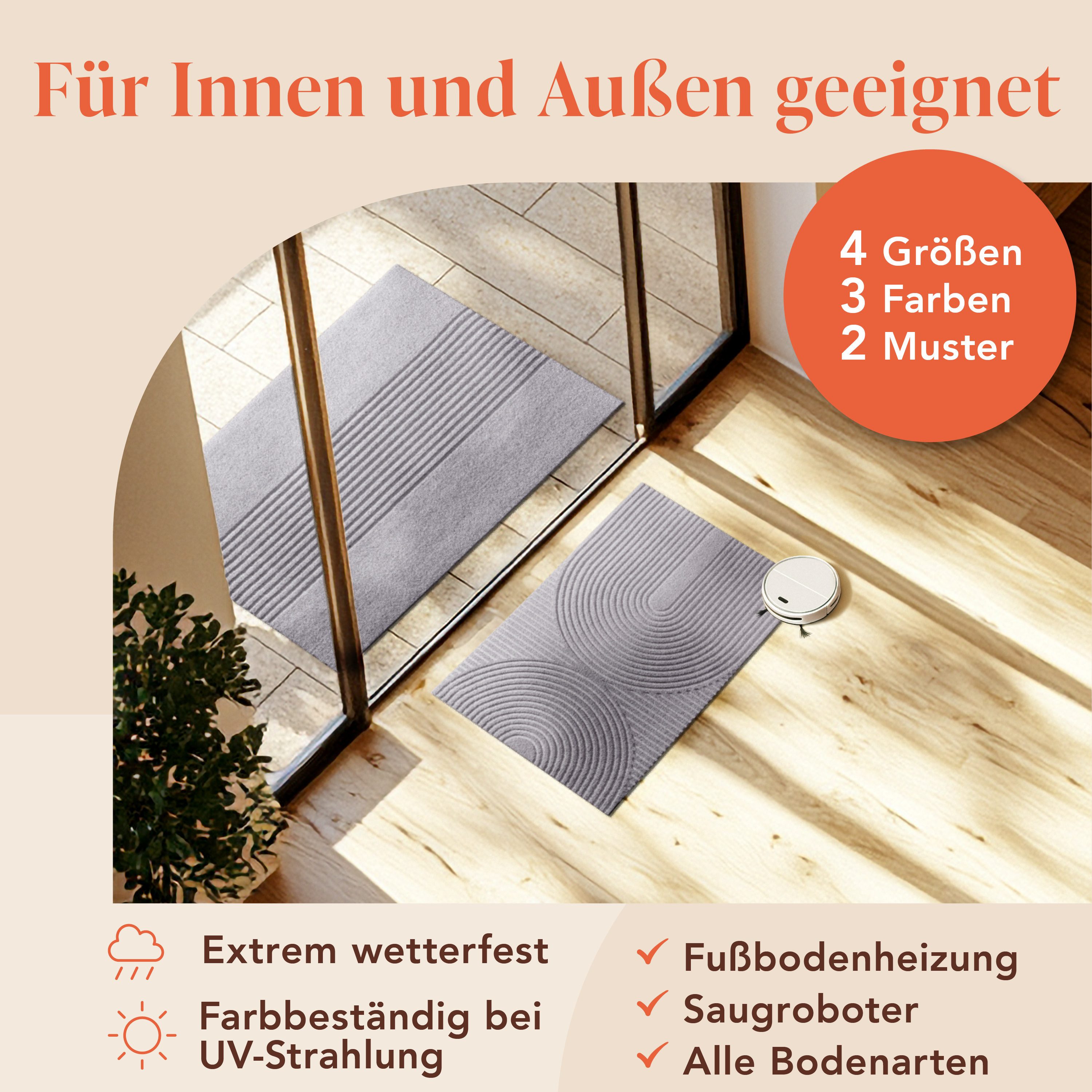 Blumtal Fußmatte rutschfeste Schmutzfangmatte aus langlebigem Polyester, Fu günstig online kaufen