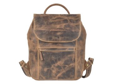 Greenburry Freizeitrucksack Vintage, Rucksack 31x34cm, kleiner Damenrucksack, Leder antik braun