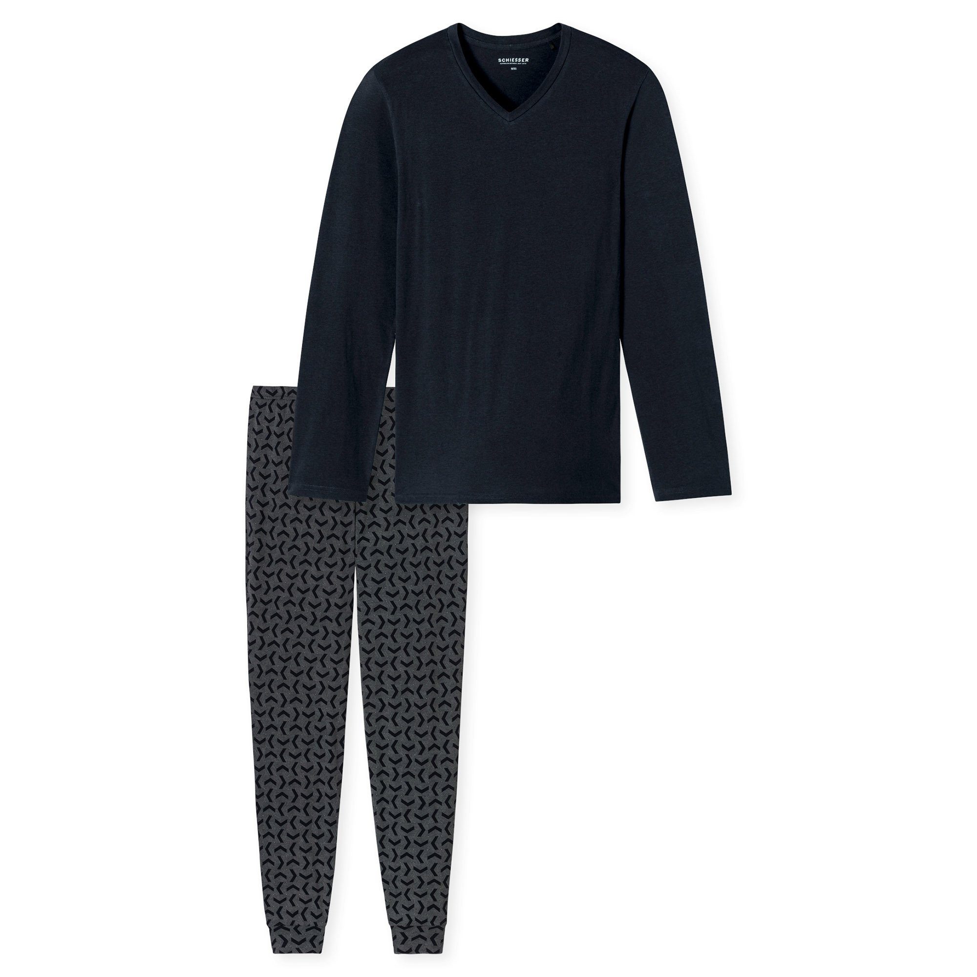 Pyjama Herren Pyjama Baumwolle Casual Essentials