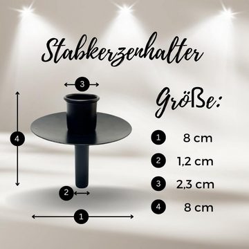 Bada Bing Flaschenkerzenhalter Metall Flascheneinsatz für Starbkerzen Kerzenständer Stabkerzenhalter (Schwarz, 4 St), aus Metall