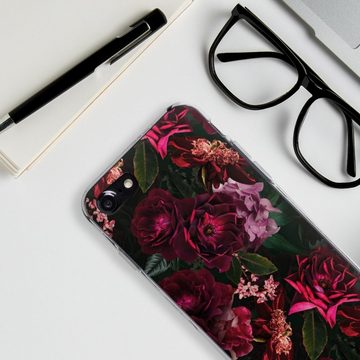 DeinDesign Handyhülle Rose Blumen Blume Dark Red and Pink Flowers, Apple iPhone 8 Silikon Hülle Bumper Case Handy Schutzhülle
