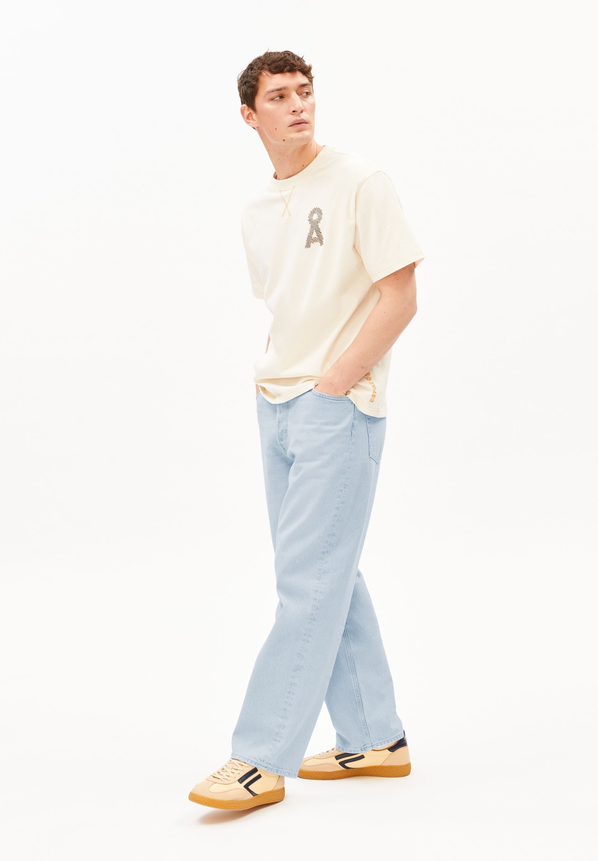 Armedangels T-Shirt MAARKOS DENIM BLEND Relaxed Fit