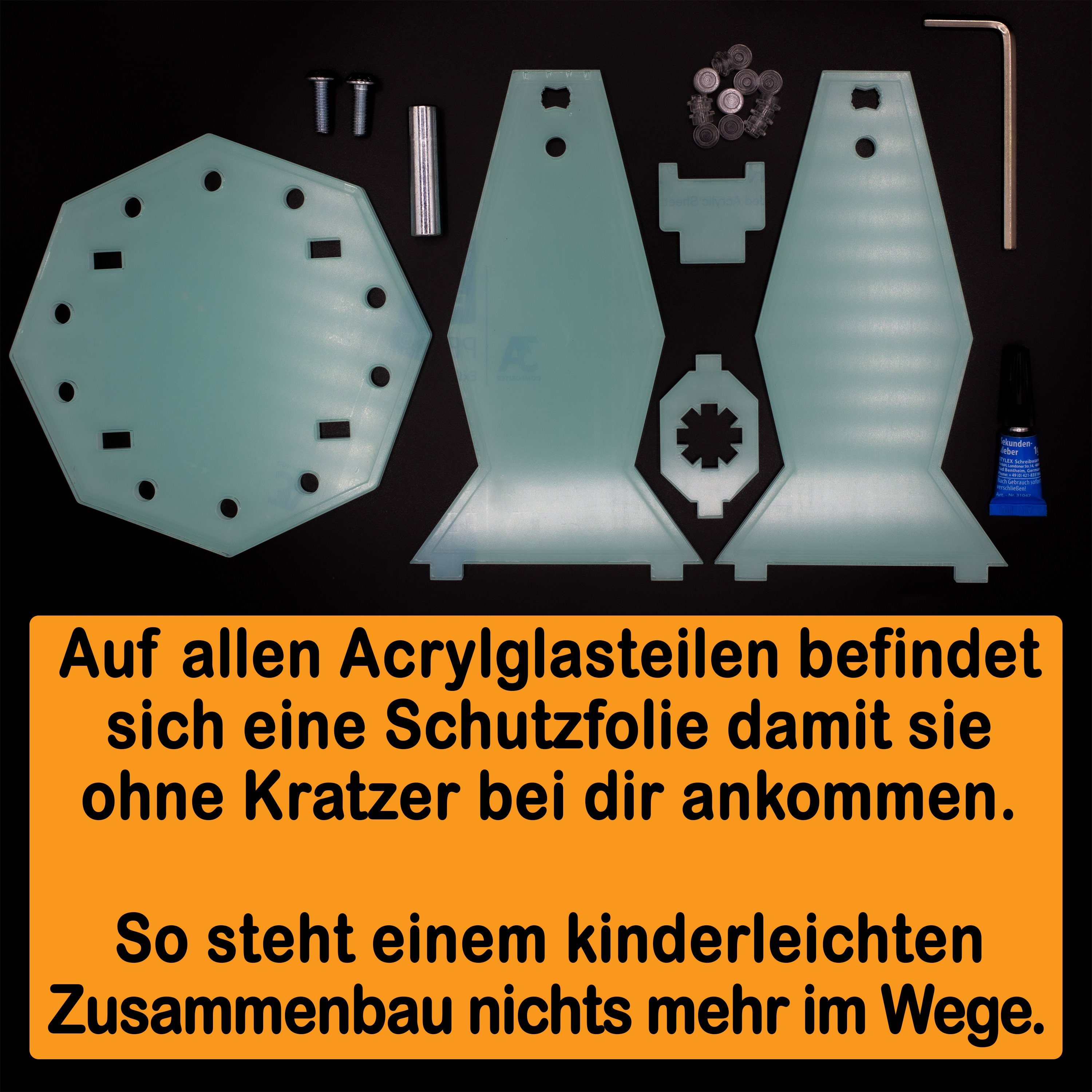 Acryl Stand Palpatine´s Winkel Standfuß Emperor 100% und Shuttle Positionen Display zum in 8096 Germany selbst einstellbar, (verschiedene zusammenbauen), AREA17 Made