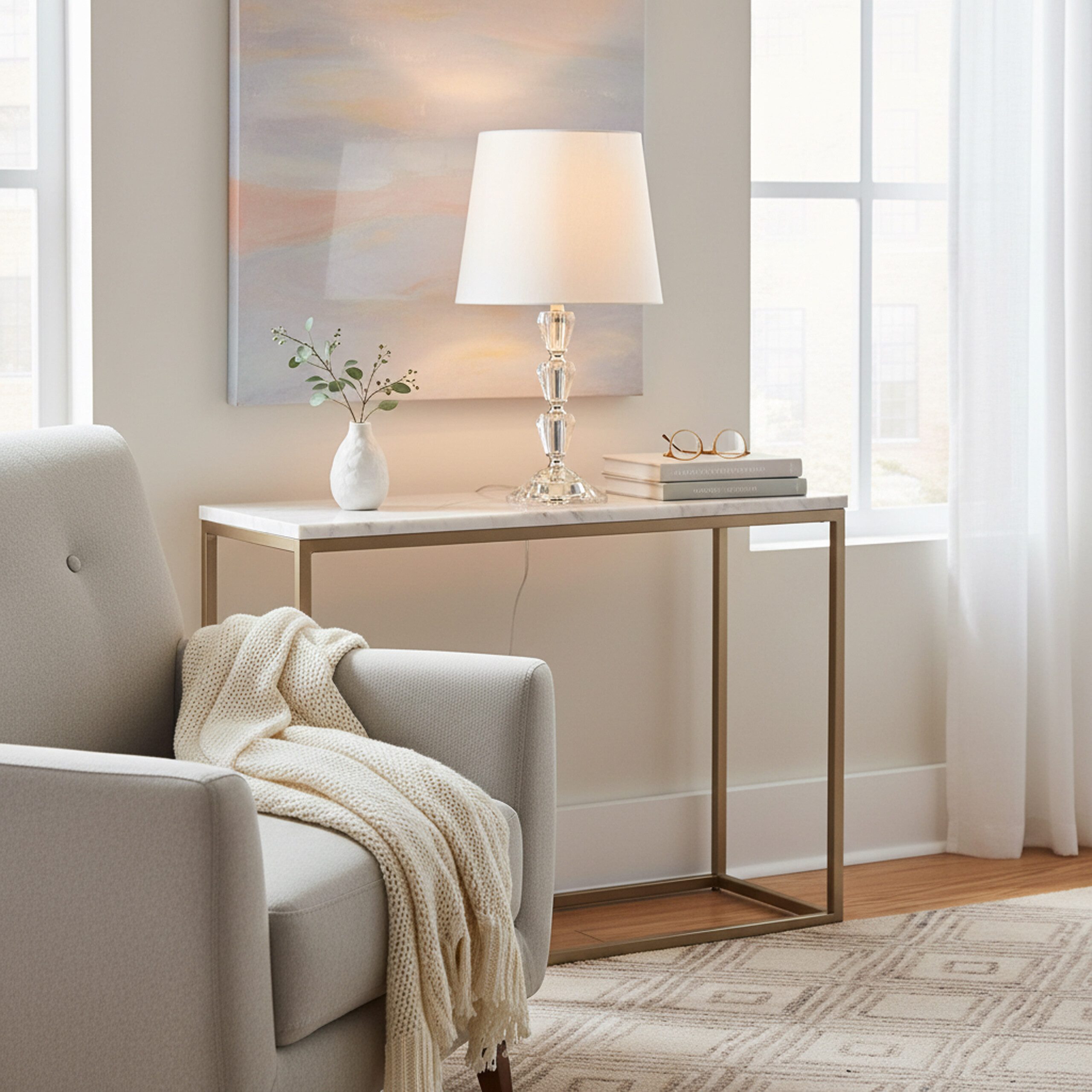 relaxdays Tischleuchte Tischlampe Kristall Stoffschirm, ohne Leuchtmittel, günstig online kaufen