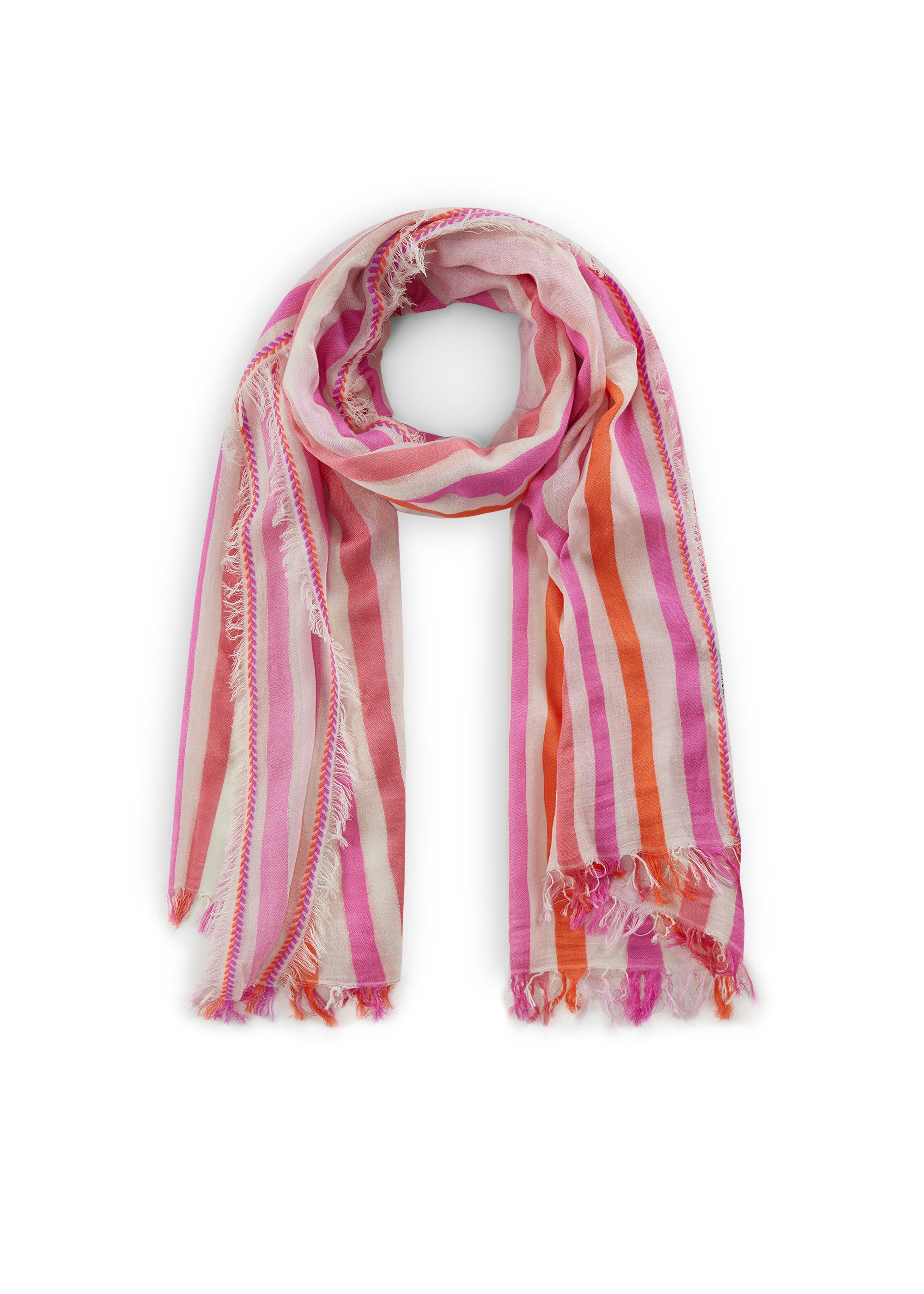 Codello Schal Codello Schal mit stylischen Striefen in pink, Stylisches Streifenmuster