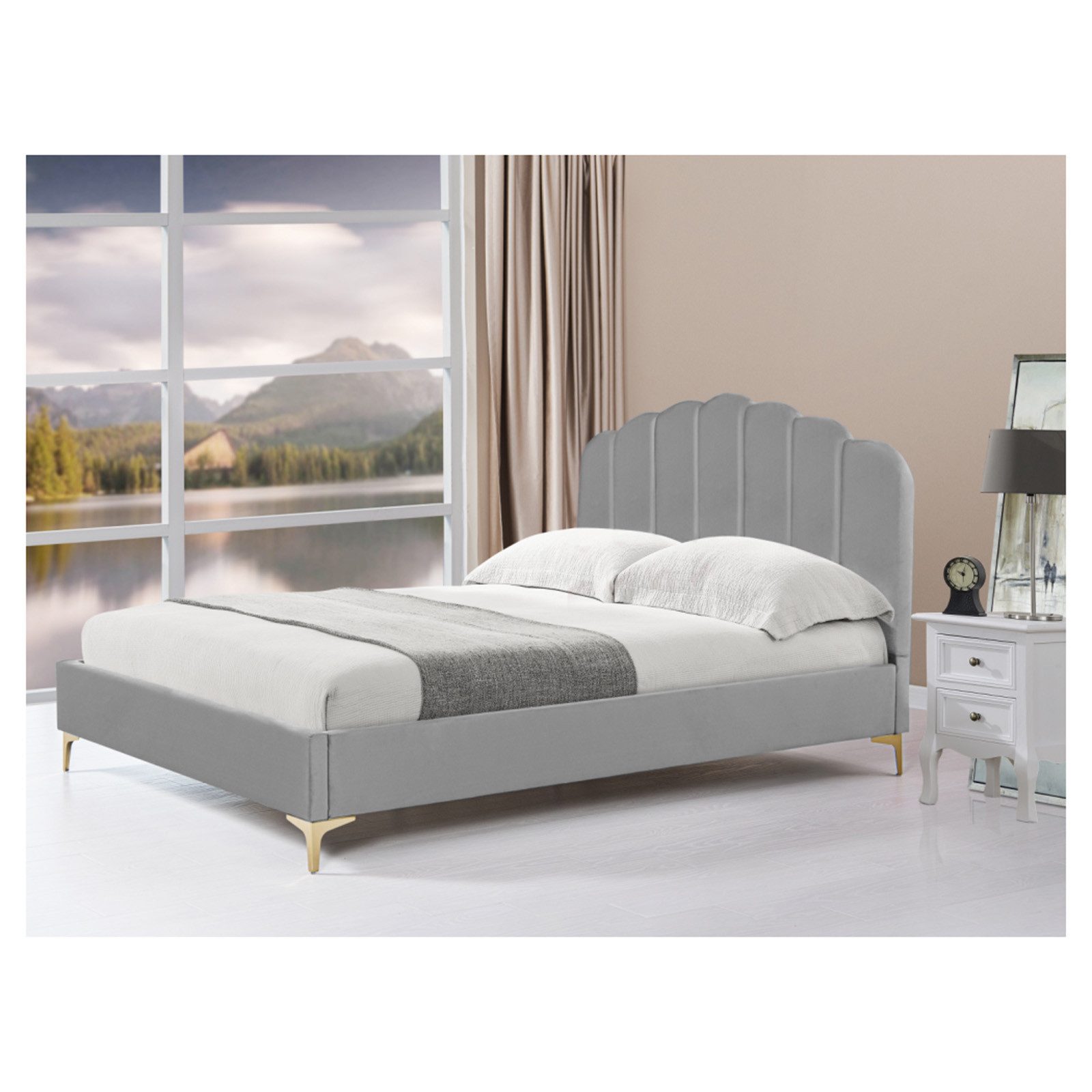 HTI-Living Polsterbett Polsterbett 140 x 200 cm Yoris Grau (Stück, 1-tlg., 1x Bett Yoris inkl. Lattenrost, ohne Matratze), Bettgestell inkl. Lattenrost