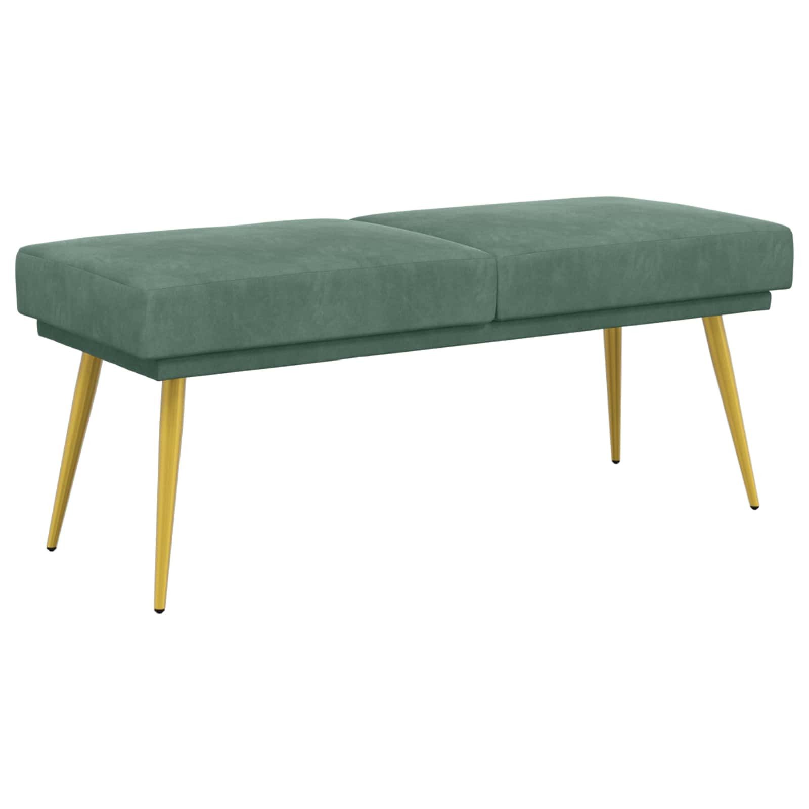 vidaXL Sitzbank Doppellagige Bank Meergrün 120 x 45 x 46 cm Samt (1-St)