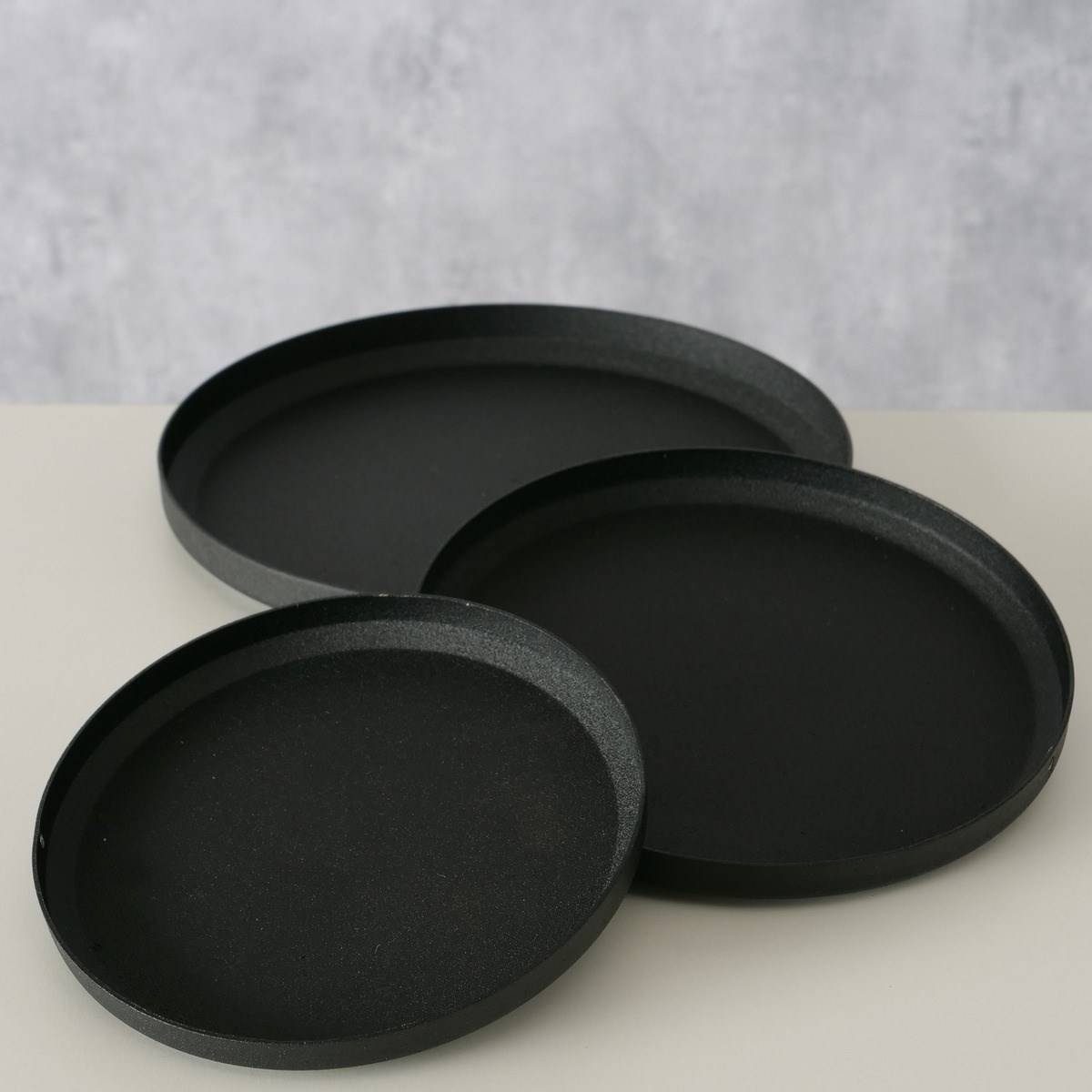 BOLTZE GRUPPE GmbH Kerzentablett Untersetzer für Kerzen MIO, 3er-Set, schwarz matt (3er-Set)
