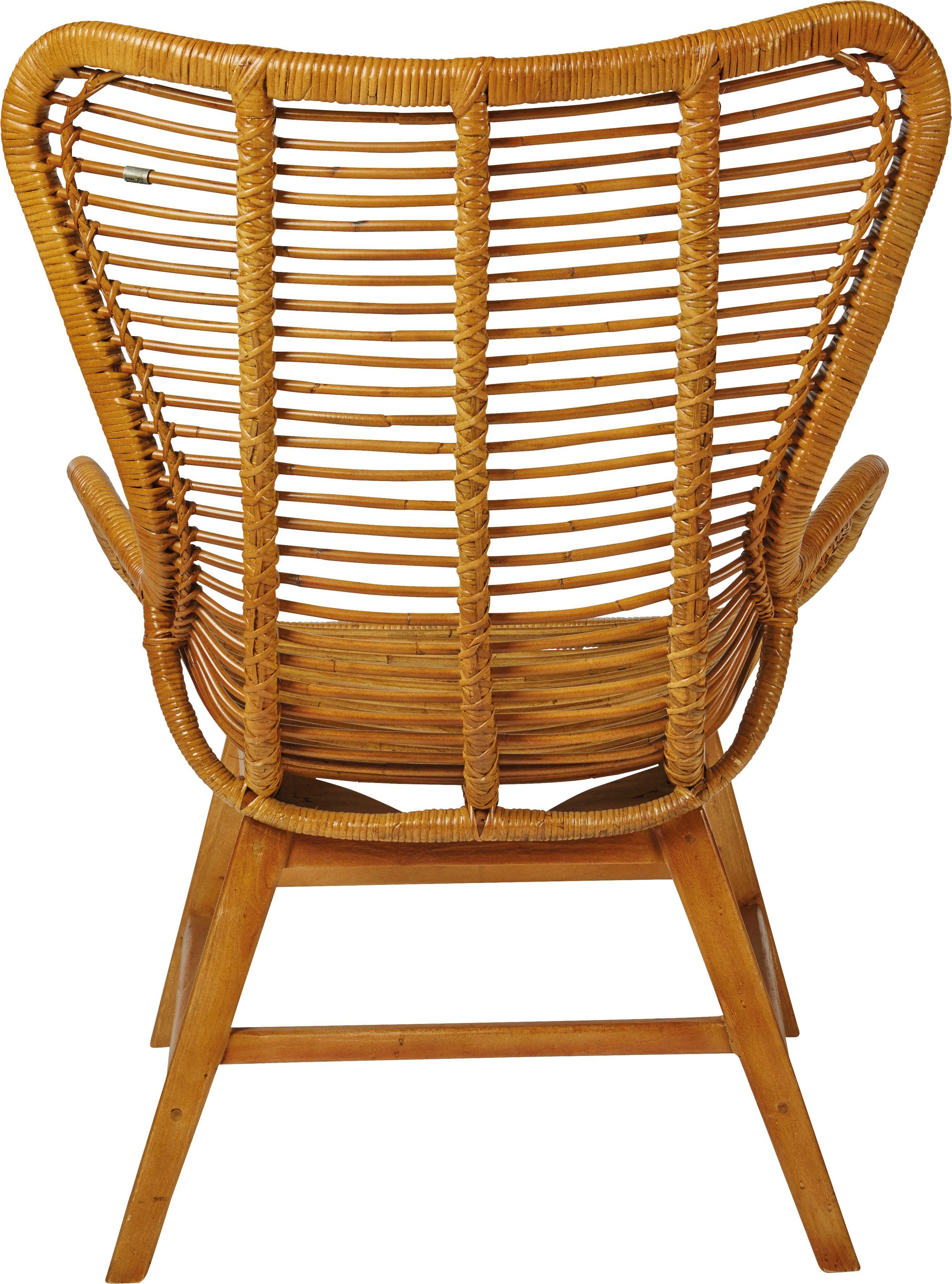 TOM TAILOR HOME Sessel T-RATTAN ARMCHAIR, Rattanarmlehnstuhl mit Teakholzgestell und organischer Form