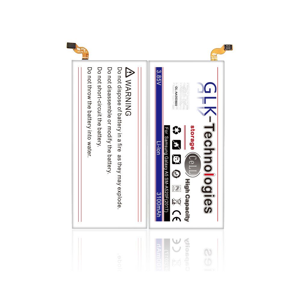GLK-Technologies Original GLK-Technologies® High Power, Akku passend kompatibel mit Samsung Galaxy A5 2017 SM-A520F EB-BA500ABE, 3100 mAh // Reparaturset Werkzeug Set Smartphone-Akku 3100 mAh (3.8 V)