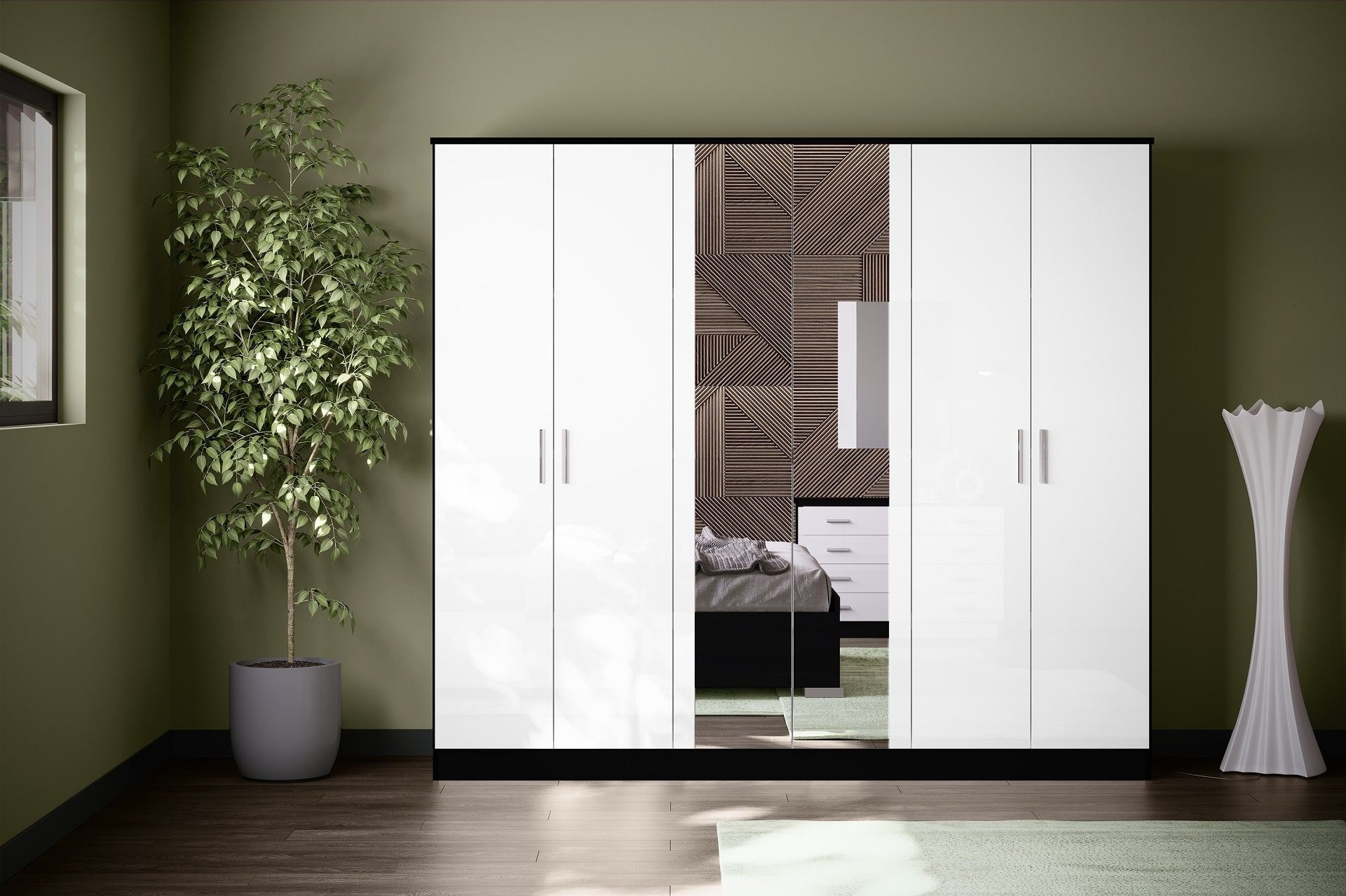 Interdesign24 Schlafzimmer-Set Noemi, (6-Teilig, in Schwarz/Weiß günstig online kaufen