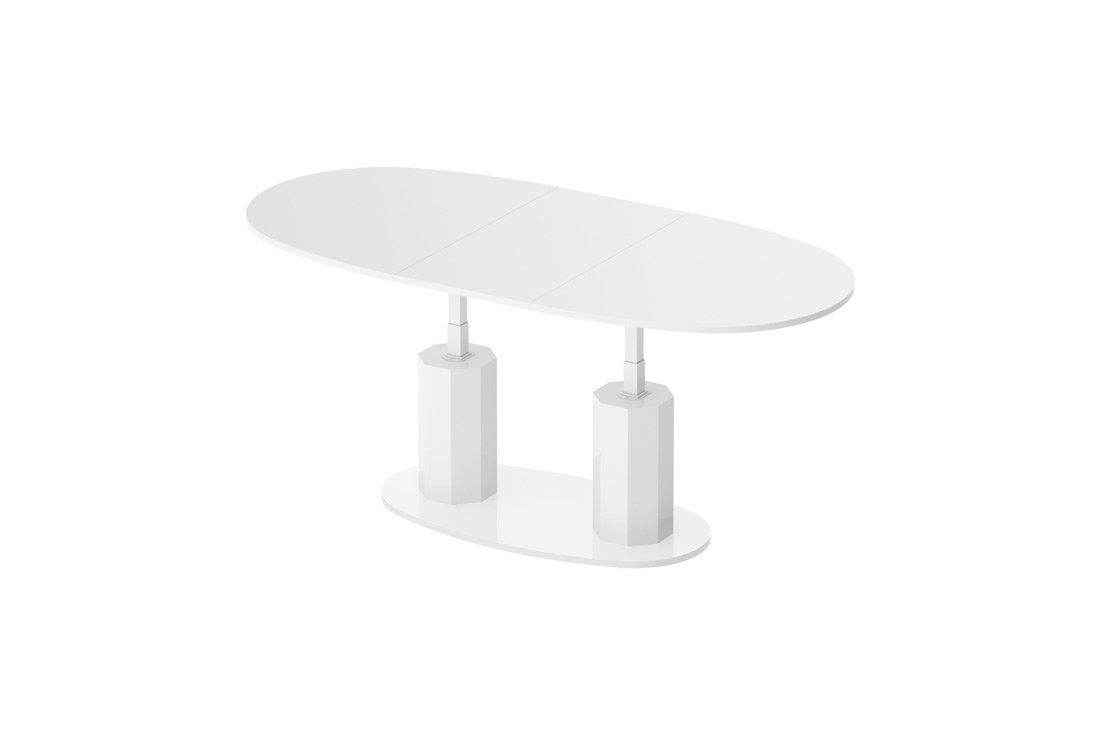 Couchtisch Design HBL-111 stufenlos höhenverstellbar ausziehbar oval