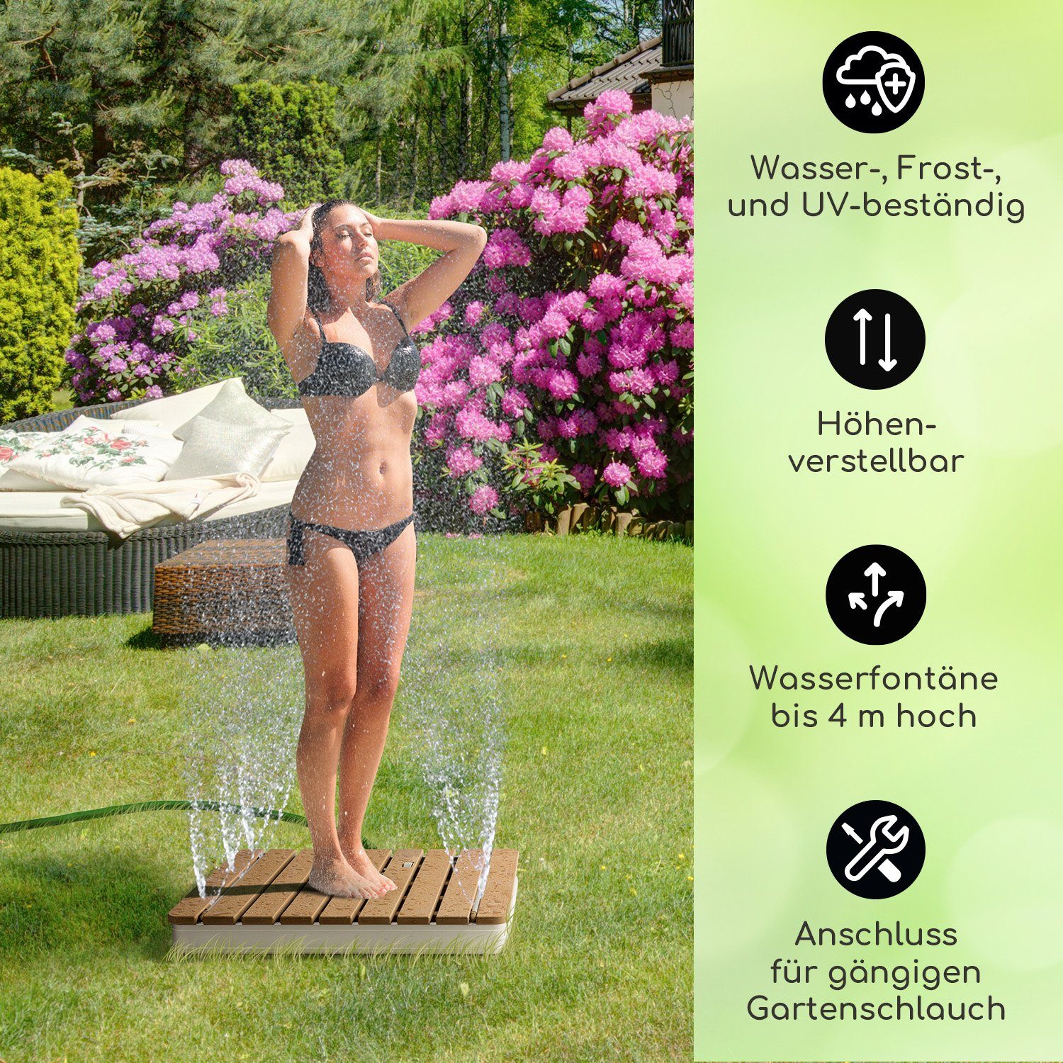 blumfeldt Gartendusche Sumatra Breeze SQ (1 St), Wasser-, Frost- und UV-beständige Oberfläche