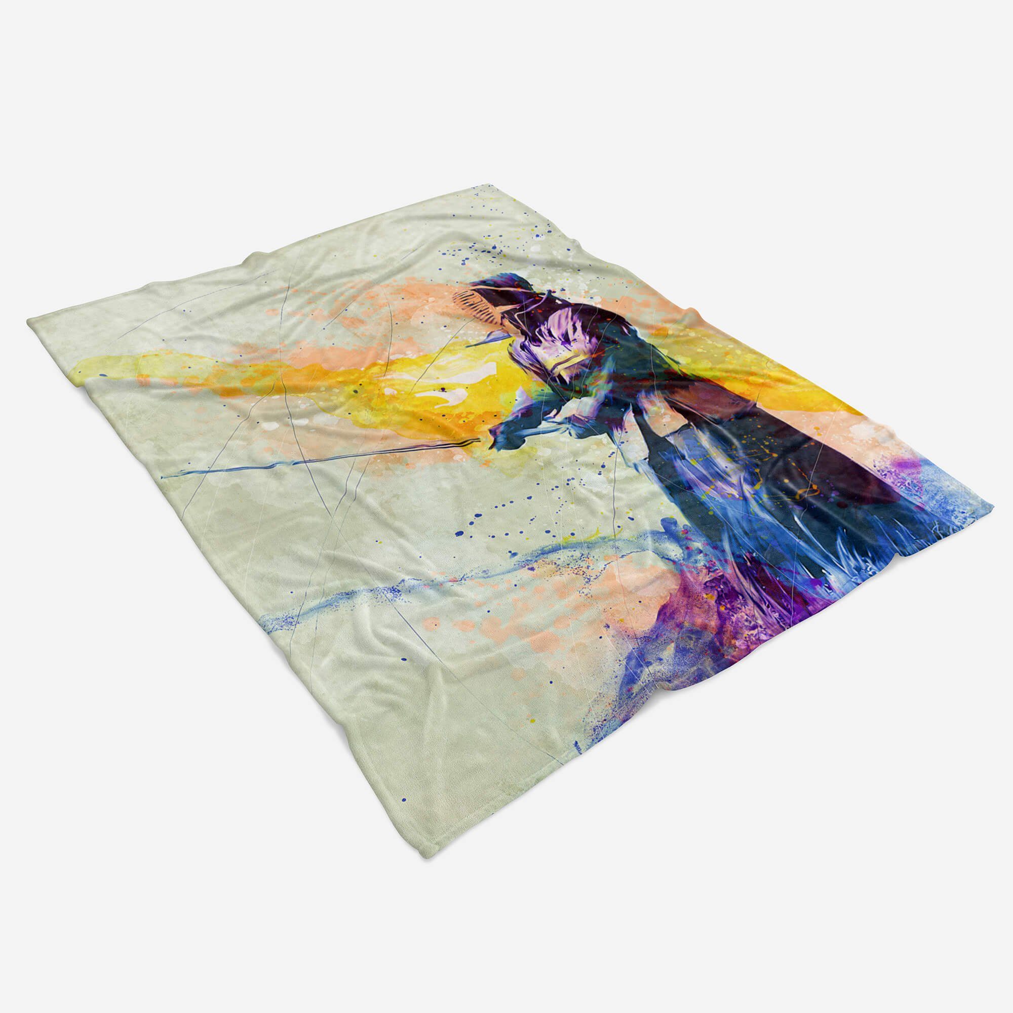 Sinus Art Handtücher SplashArt Sport (1-St), Kendo Baumwolle-Polyester-Mix Kuscheldecke Kunstvoll Strandhandtuch Handtuch IV Handtuch Sportha, Saunatuch