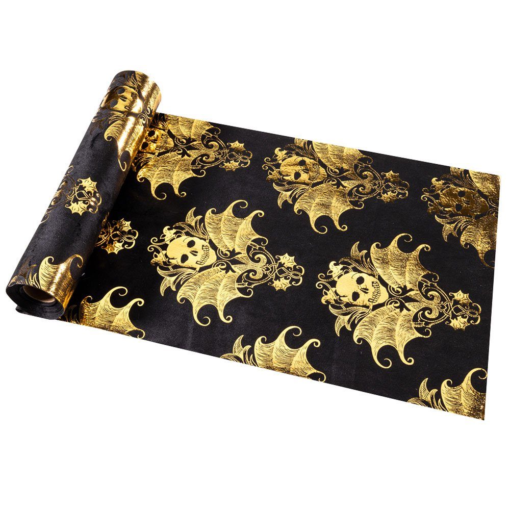 CHAKS Dekoobjekt Halloween Tischläufer 'Totenkopf Barock' - 28 x 30 günstig online kaufen