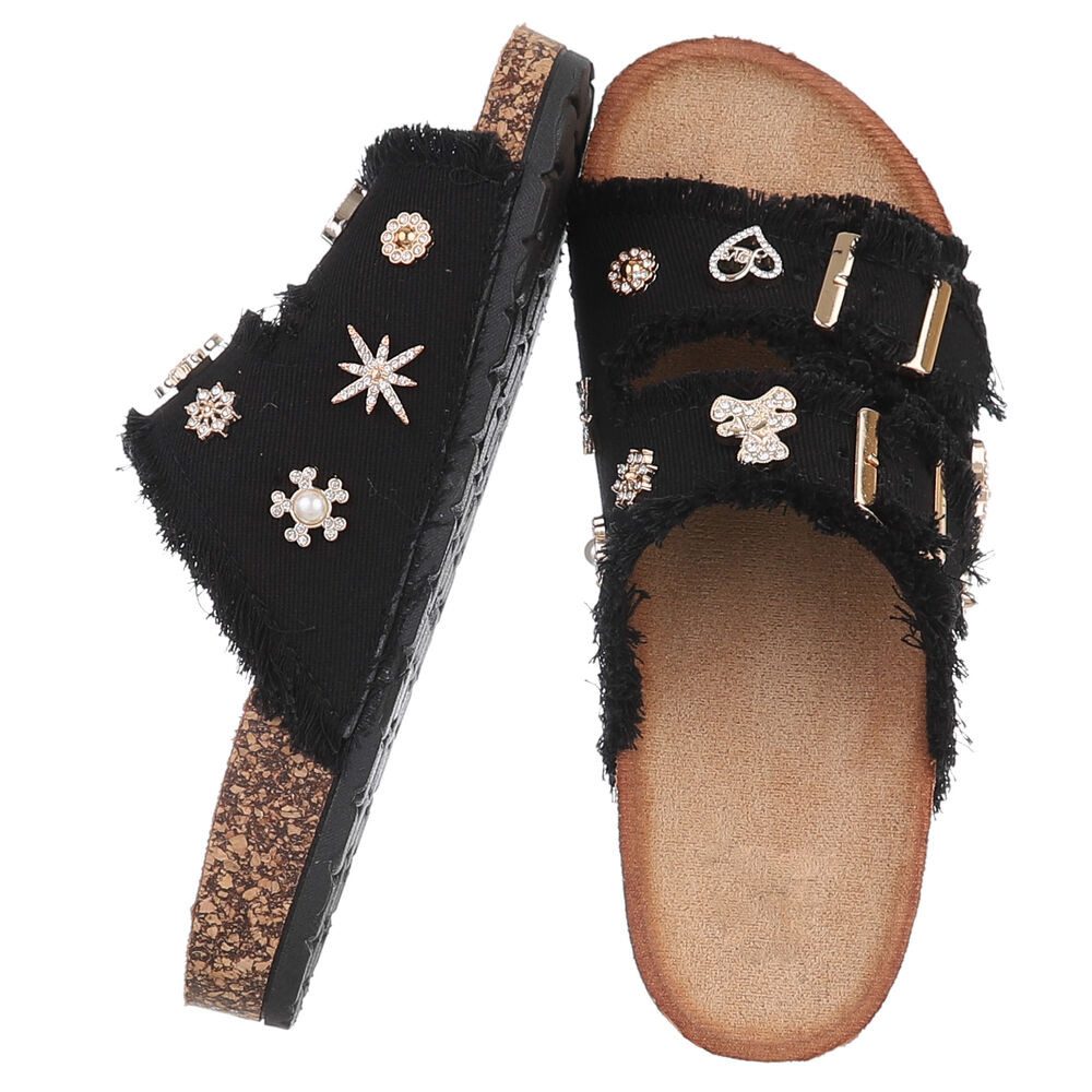 Ital-Design Stylische Pantolette mit Korksohle und günstig online kaufen