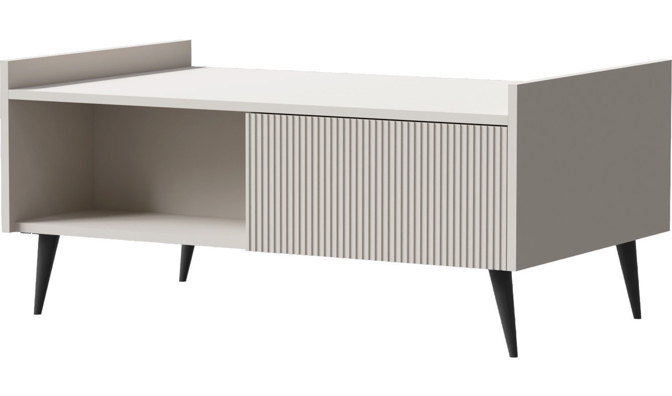 WFL GROUP Couchtisch Arysa Kaffeetisch mit 15 cm hohen Metallfüßen (MADE IN EU, erhältlich in einer Größe 100x60x45 cm), Rechteckiger Wohnzimmertisch mit Stauraum