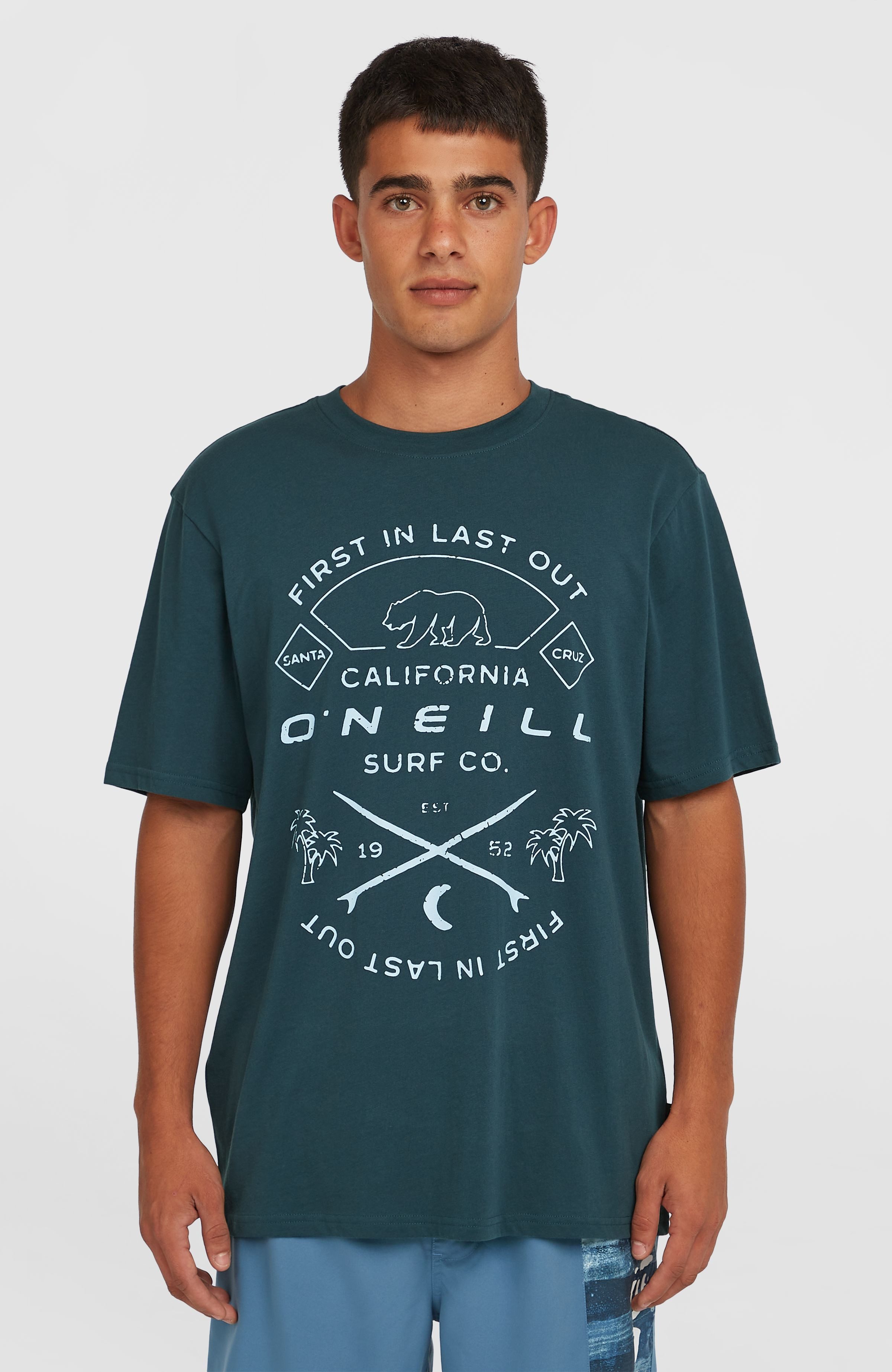 O'Neill T-Shirt JACK O'NEILL MUIR T-SHIRT mit auffälligem Branding auf der Vorderseite, Kurzarm-Design