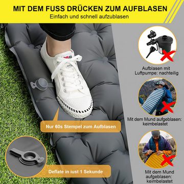 Cbei Isomatte Luftmatratze Selbstaufblasende Schlafmatten für Camping Luftbett, (für Rucksacktourismus, Wandern, Reisen, (Doppelbett mit Campinglampe + Augenmaske + Ohrstöpsel), mit integrierter Fußpumpe, aufblasbare Schlafmatte
