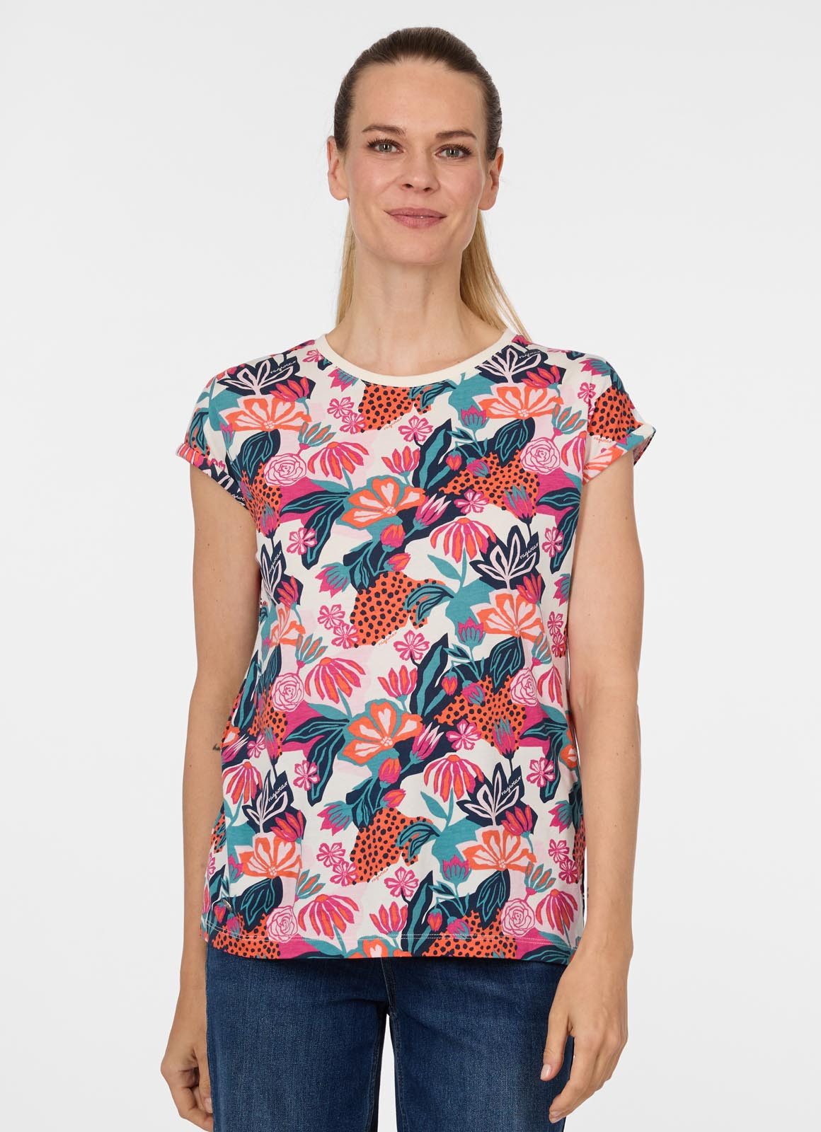 Ragwear T-Shirt DIONA PRINT aus Baumwollmischung, mit Modal, normale Passform, Kurzarm