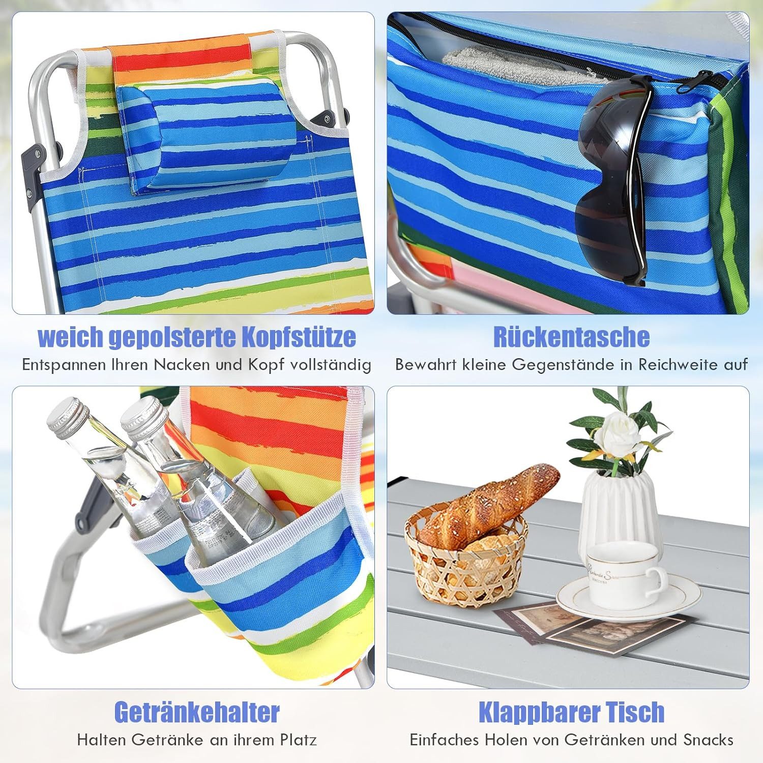 KOMFOTTEU Campingstuhl Strandstuhl (Set, 2 St), günstig online kaufen