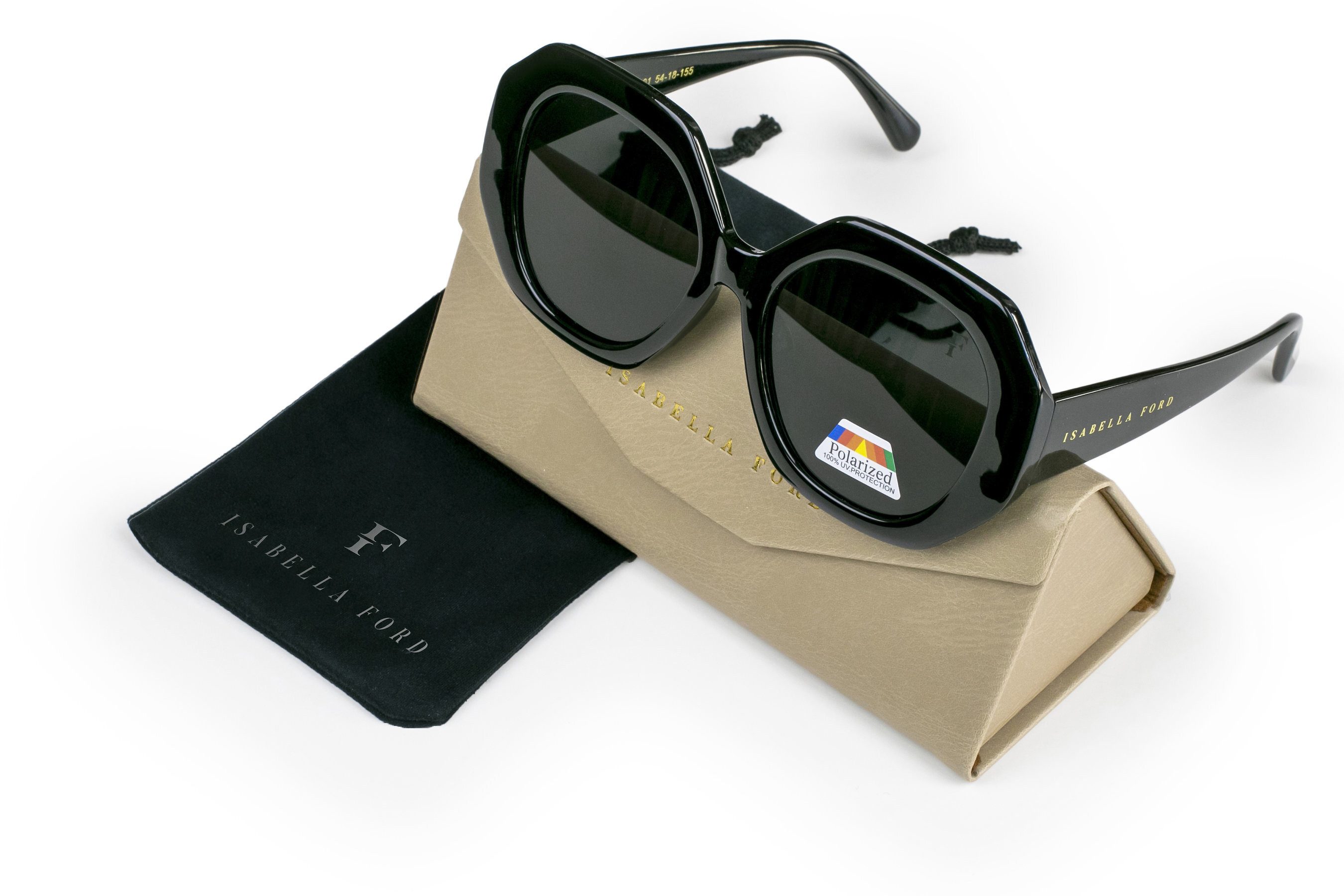 ISABELLA FORD Sonnenbrille FA15-01 Glas 0,74 mm, polarisierte Gläser, UV400, CAT3.0