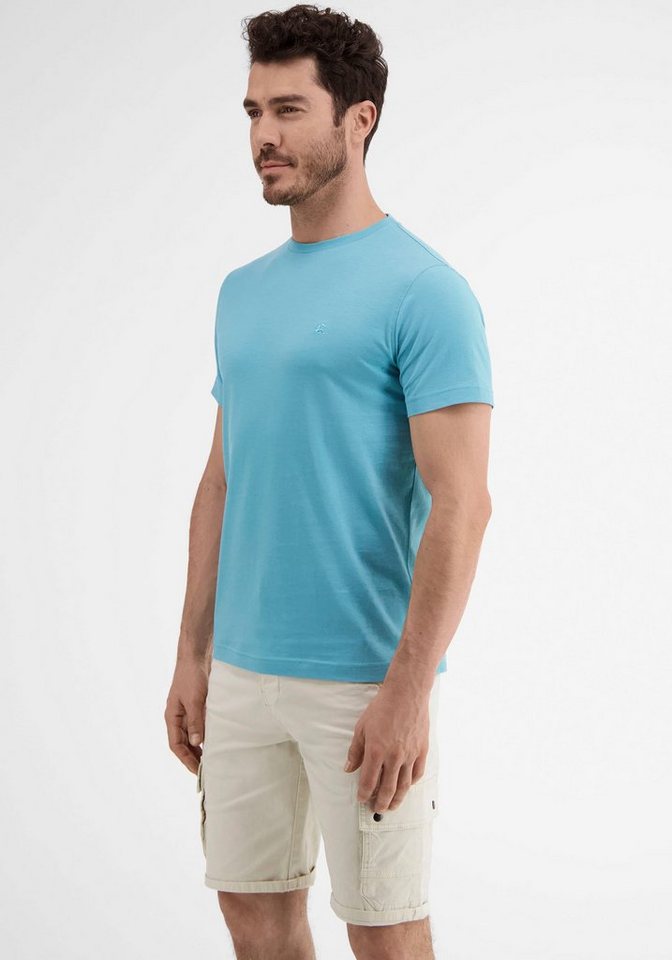 LERROS T-Shirt im Basic-Look, Rundhalsshirt mit dezenter Logostickerei von  LERROS
