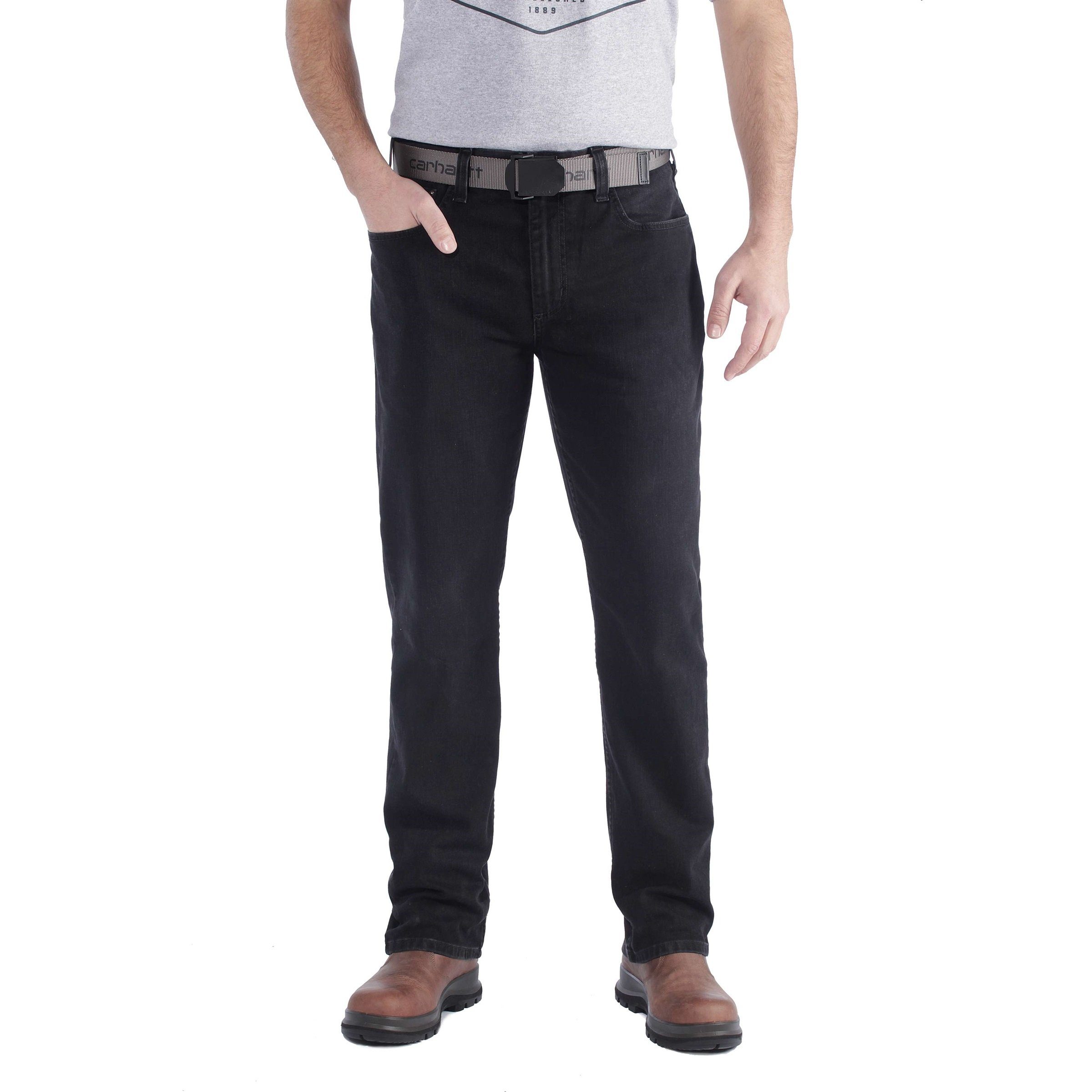 black Flex Carhartt Herren dusty Jeans Rugged Relaxed Straight Carhartt Regular-fit-Jeans
