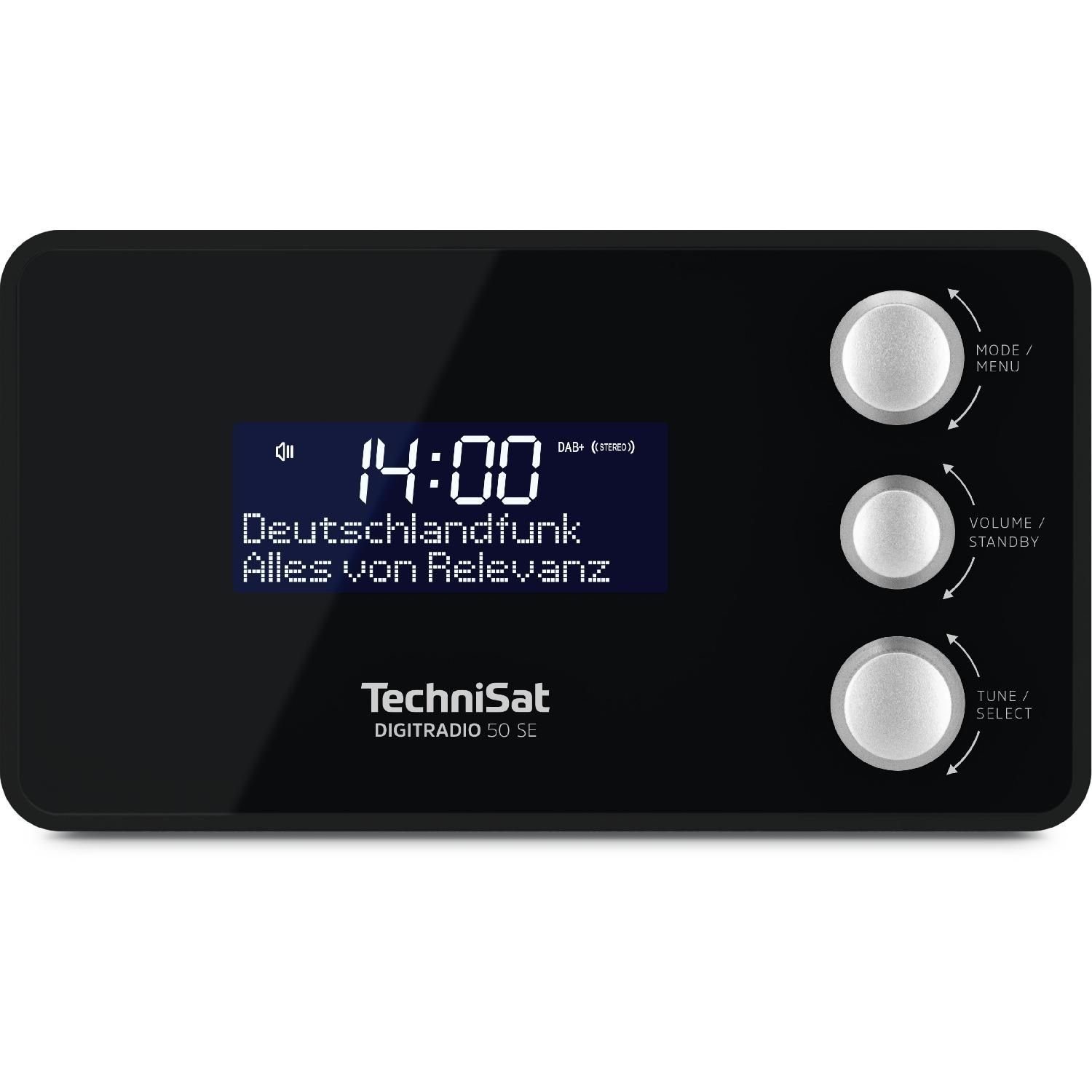 TechniSat DIGITRADIO 50 SE UKW USB-Charging Wecktimer Digitalradio Digitalradio (DAB) (DAB+ Digitalradio UKW-Radio, Snooze- und Sleep-Funktion, 3 W) schwarz