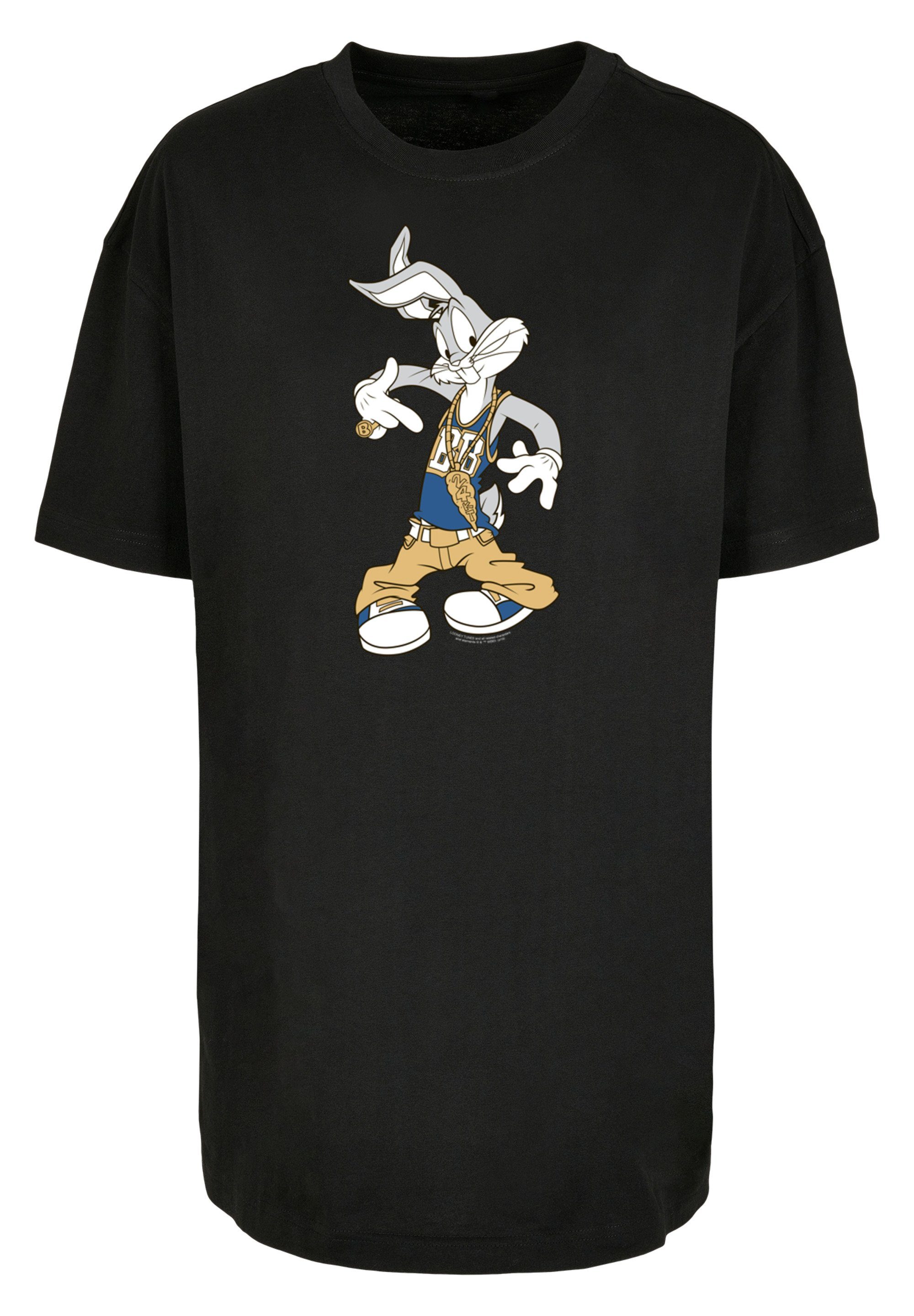 F4NT4STIC Kurzarmshirt Damen Bugs Bunny Rapper -BLK with Ladies Oversized  Boyfriend Tee (1-tlg) | T-Shirts