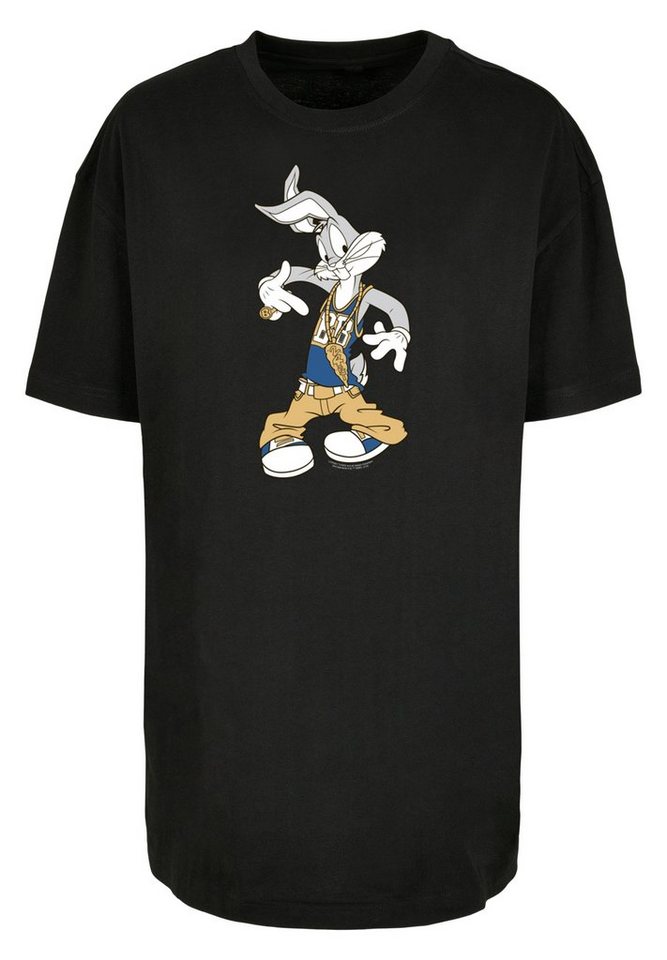 F4NT4STIC Kurzarmshirt Damen Bugs Bunny Rapper -BLK with Ladies Oversized  Boyfriend Tee (1-tlg)