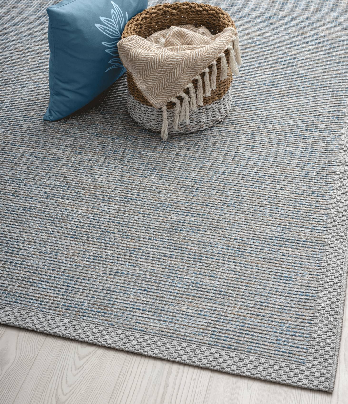 Floornovo Outdoorteppich In- & Outdoor Teppich Türkis versch. Größen - rechteckig für die Terra, rechteckig, Terrassenteppich