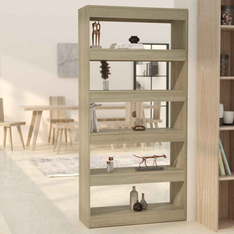 furnicato Bücherregal Bücherregal/Raumteiler Sonoma-Eiche 80x30x166 cm Holzwerkstoff