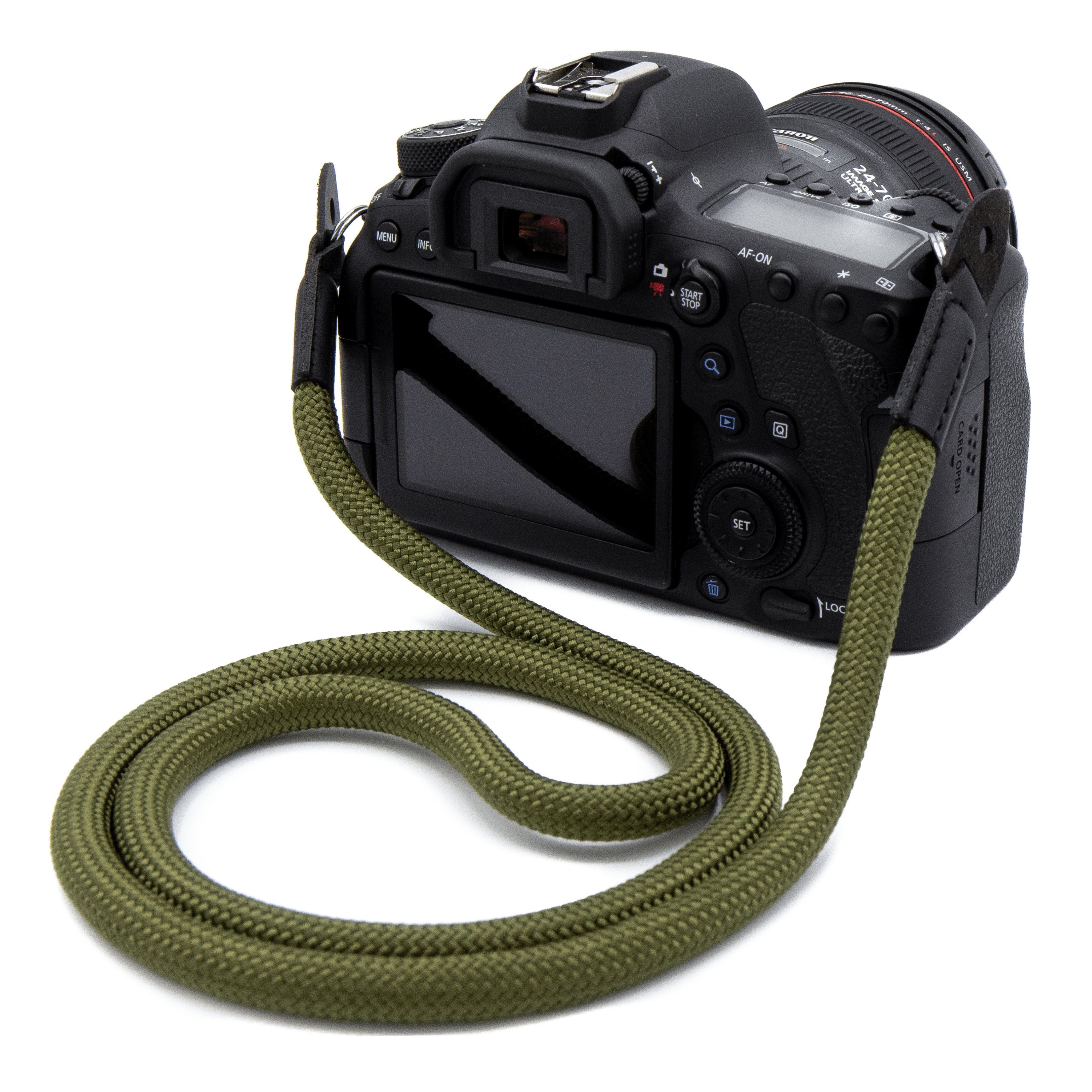 Lens-Aid Kamerazubehör-Set Kameragurt aus Seil: Nacken- BZW. Schultergurt für Systemkamera, DSLR, 100cm Länge, aus Nylon-Seil